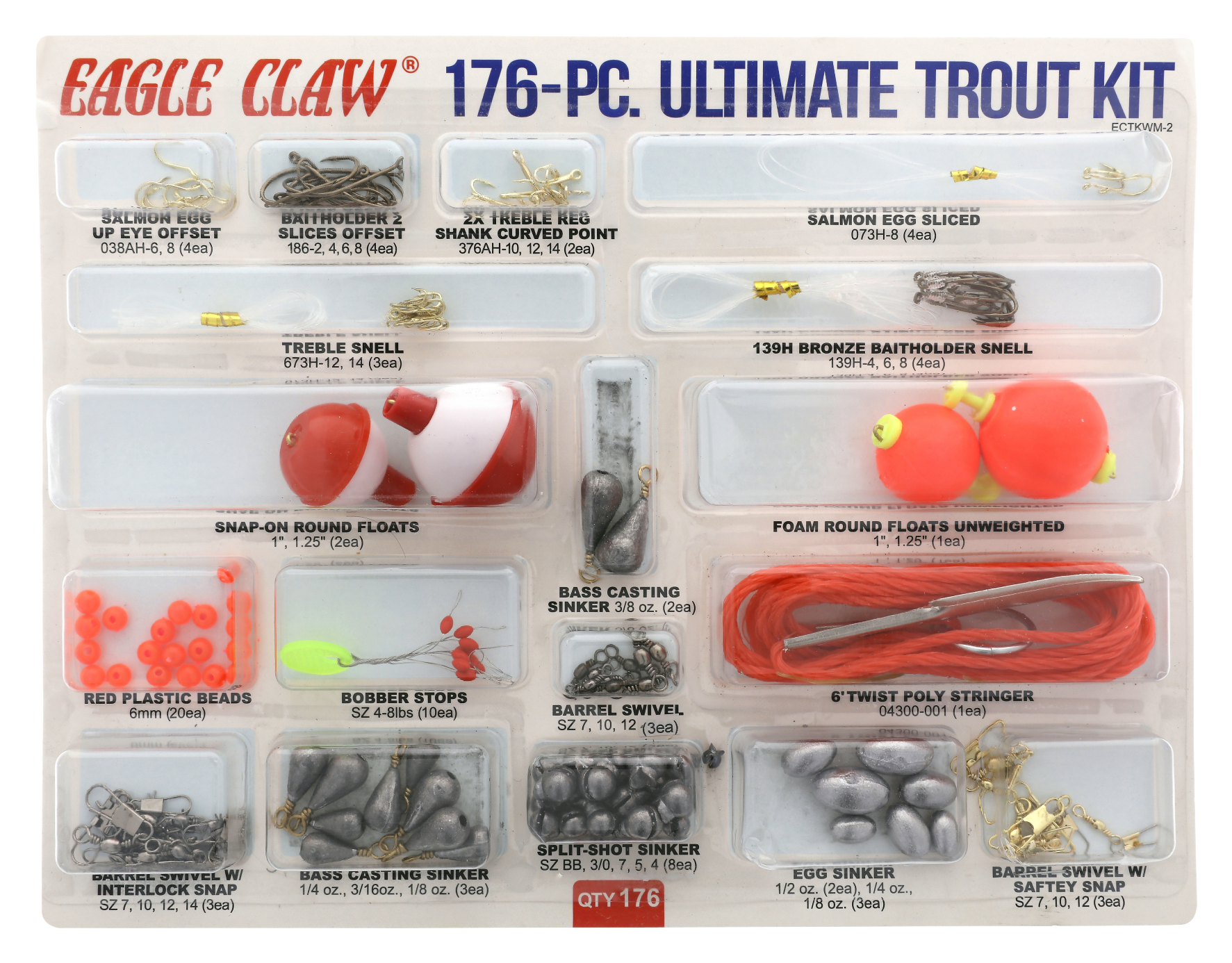 Eagle Claw Snelled Salmon-Egg Hook Assortment