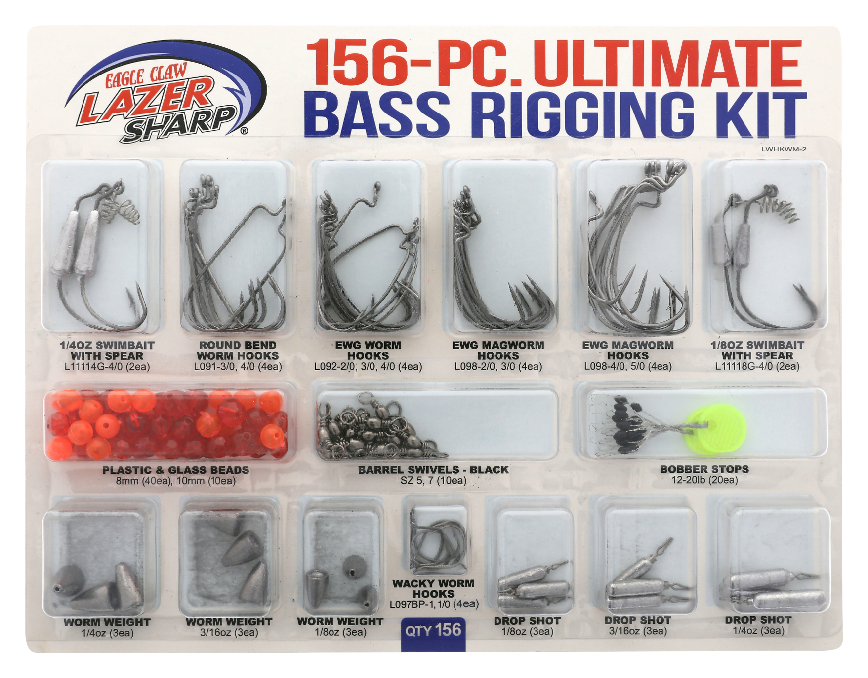 Eagle Claw Lazer Sharp 156-piece Ultimate Bass Rigging Kit