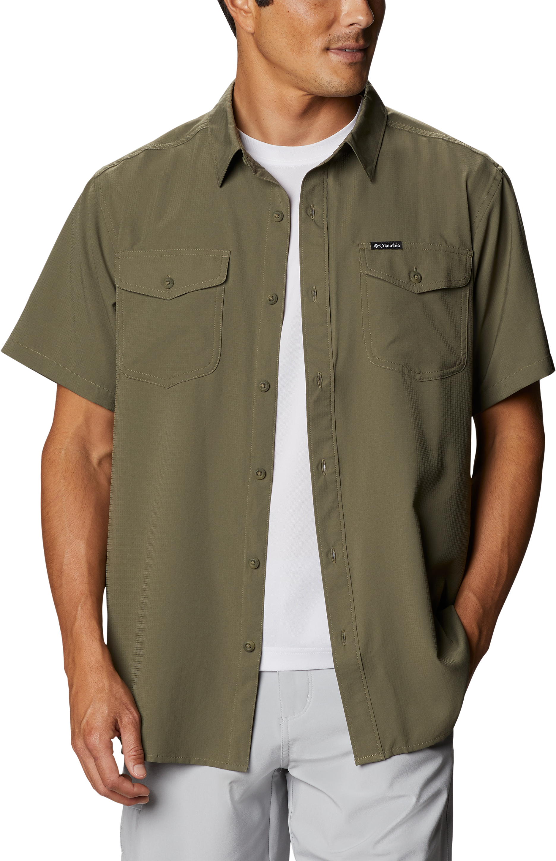 Image of Columbia Utilizer II Solid Short-Sleeve Shirt for Men - Stone Green