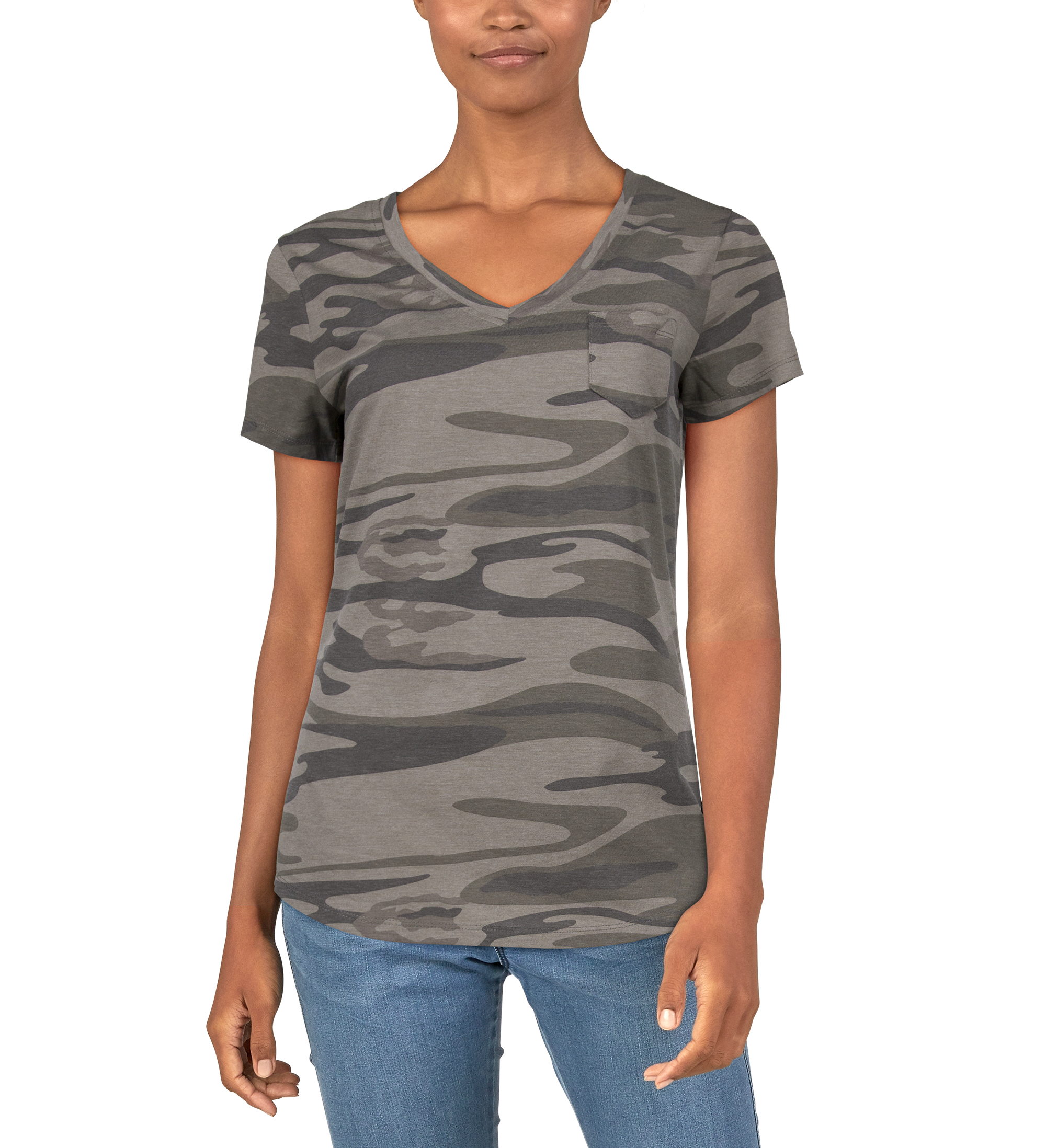 Natural Reflections Everyday V-Neck Short-Sleeve T-Shirt for Ladies - Green
