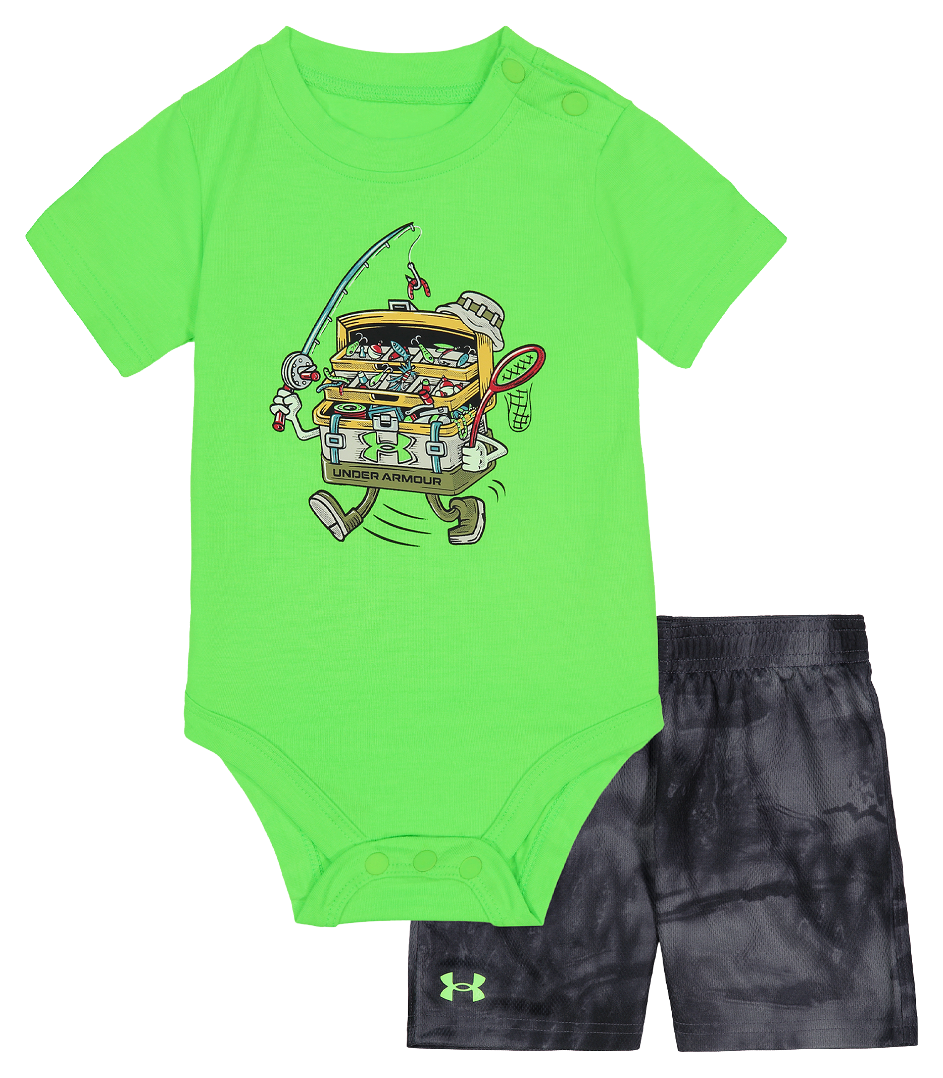 Under Armour Tackle Box Short-Sleeve Bodysuit and Shorts Set for Babies - H