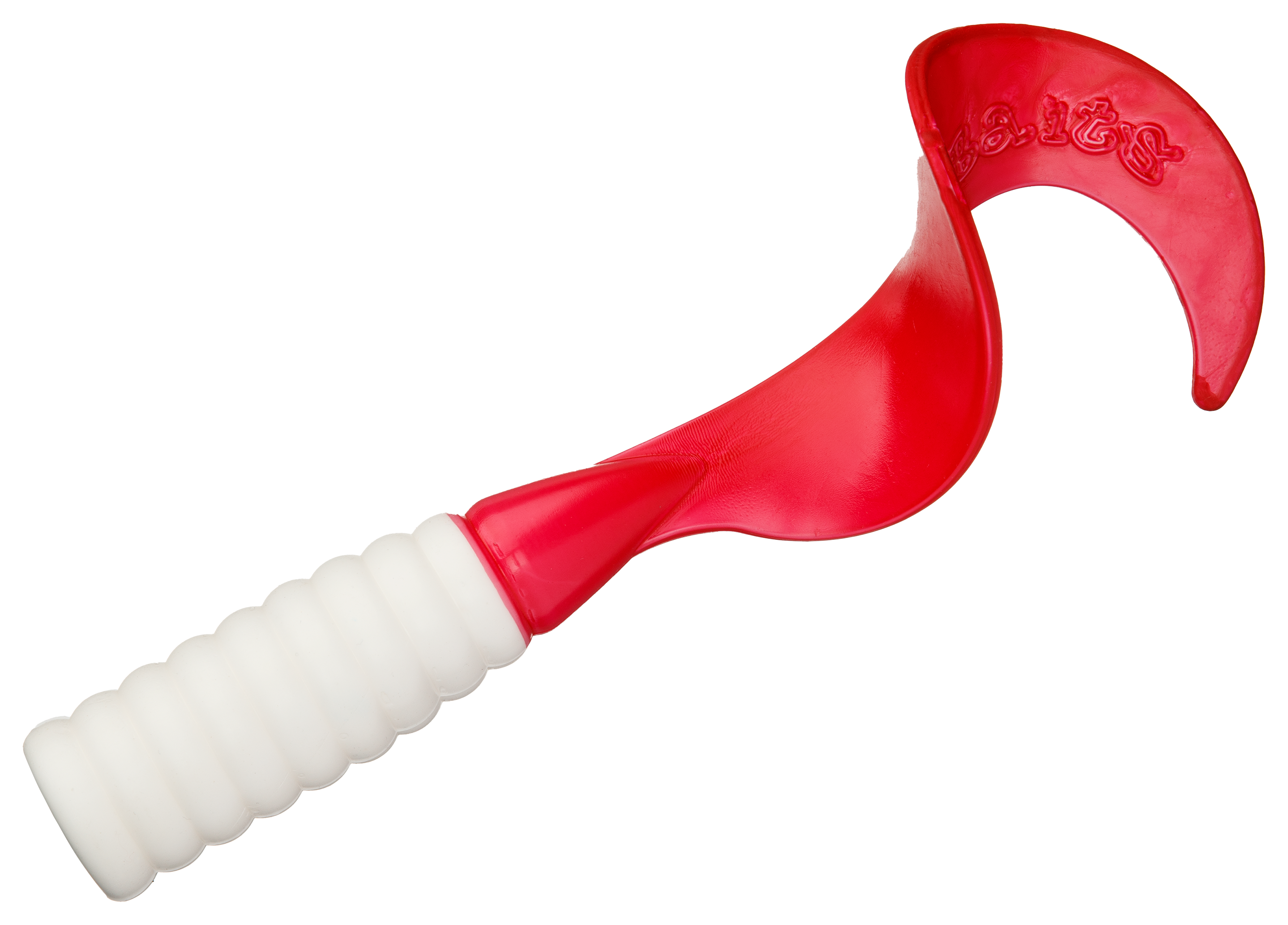 Boneyard Bait Big Bone Grub - 11" - White Red Tails