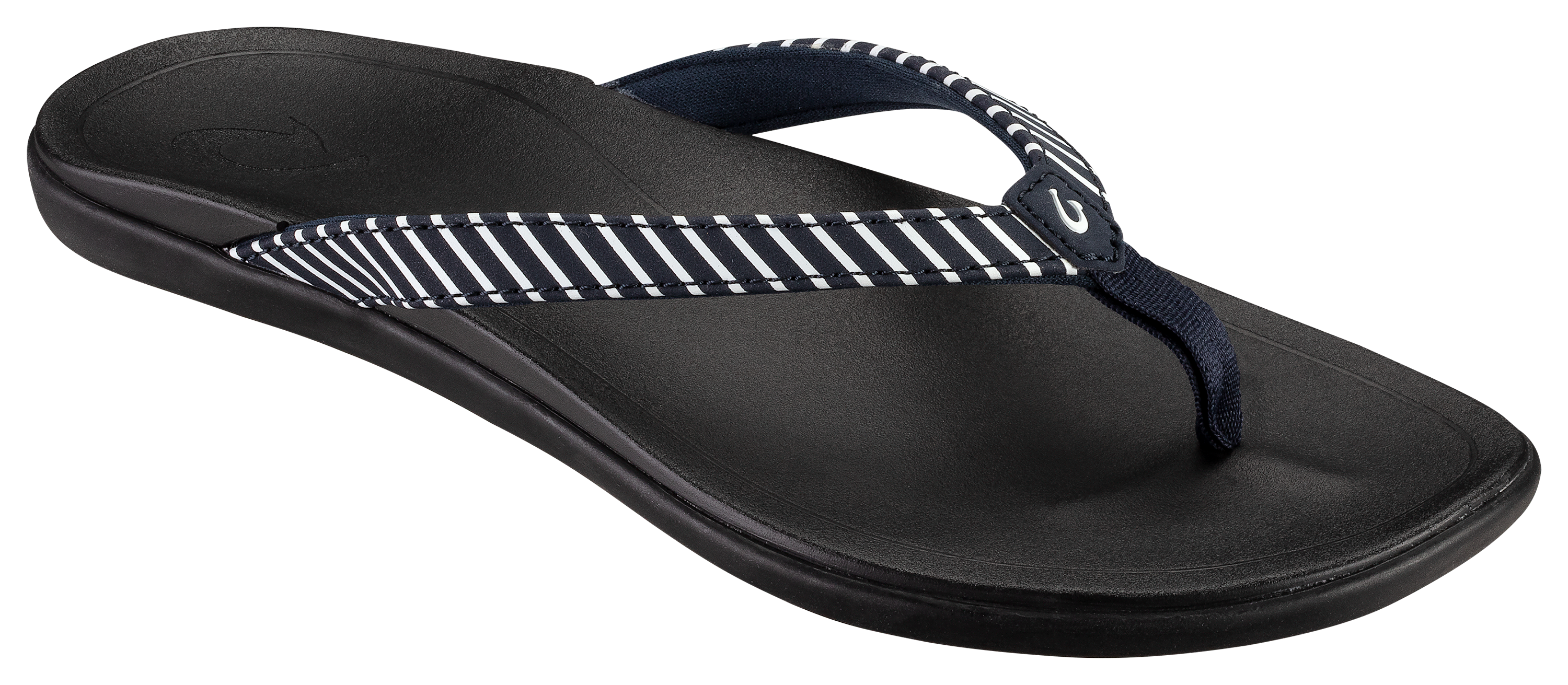 OluKai Ho'opio Beach Thong Sandals for Ladies - Trench Blue/Stripe - 11M