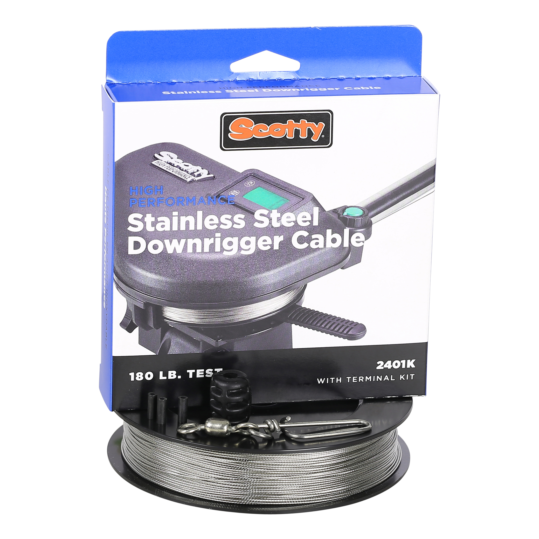 Image of Scotty Heavy Duty High Performance Premium Stainless Steel Downrigger Cable - 400 ft/180 Lb. Test