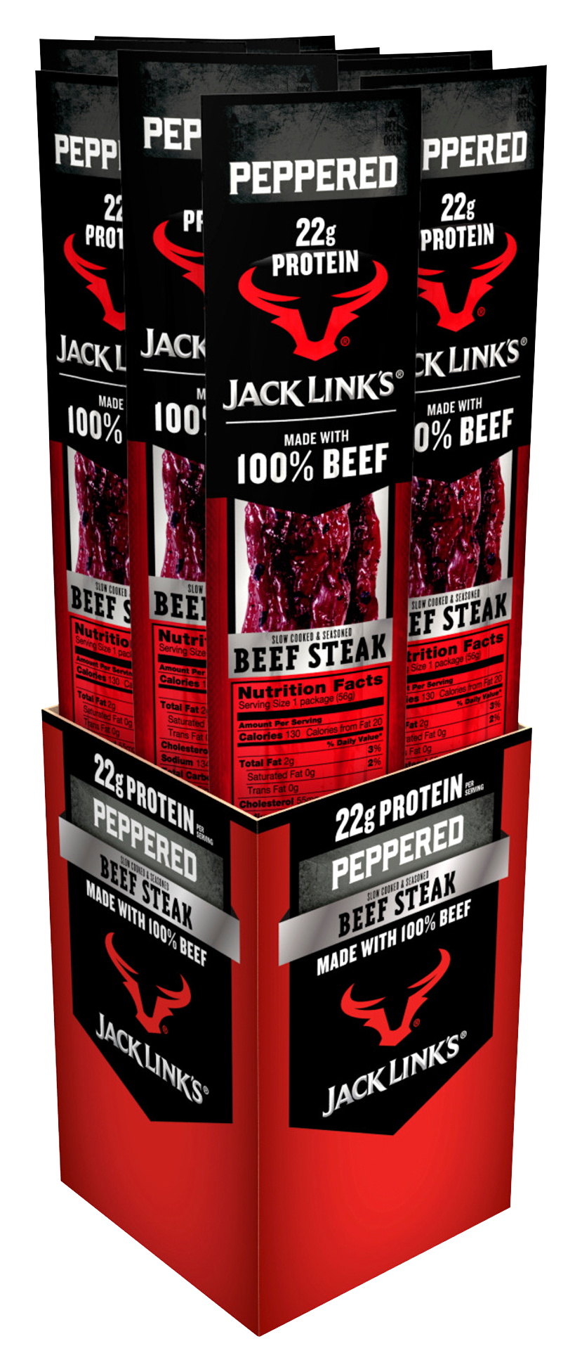 Jack Links Peppered Beef Steak - 12 Pack