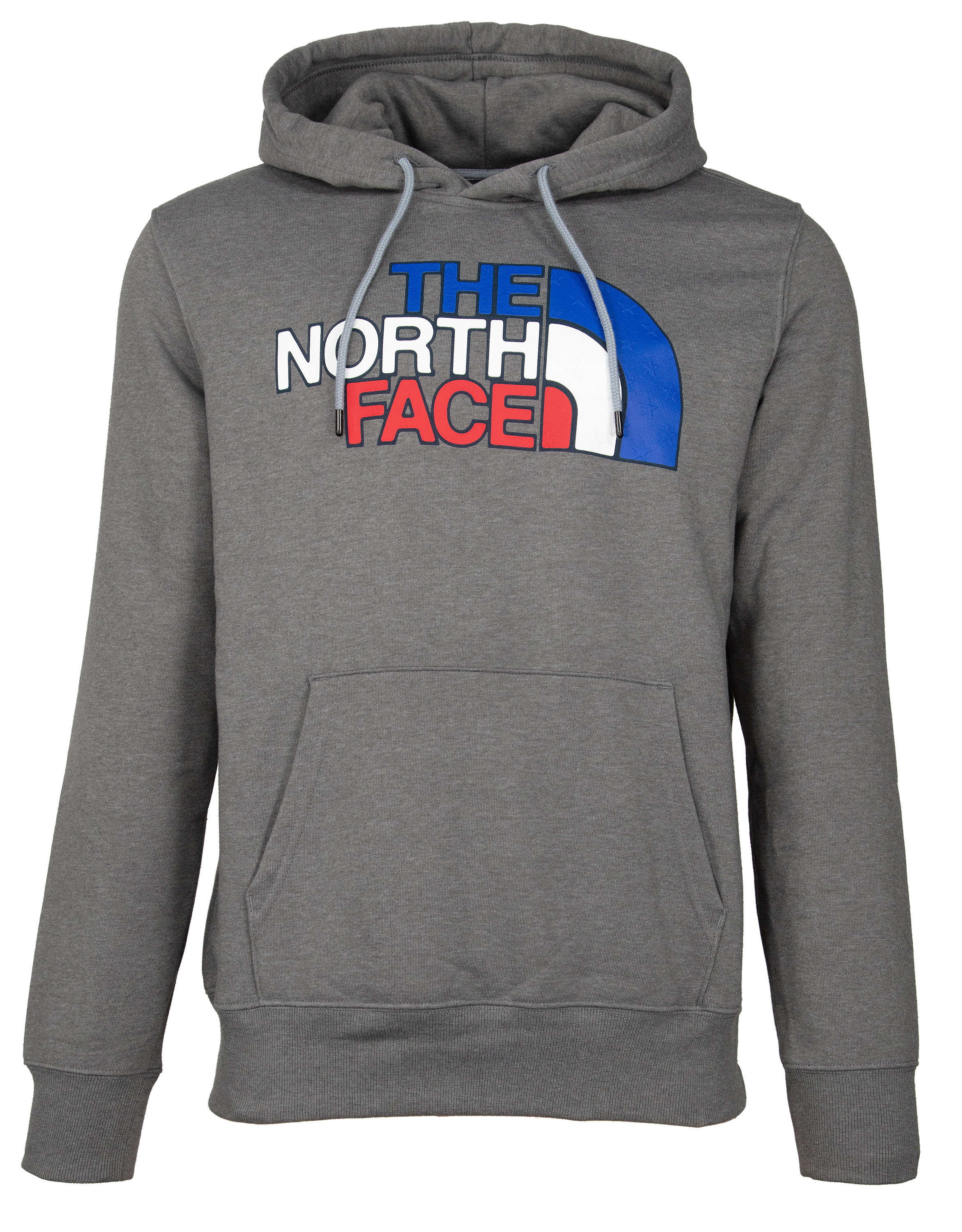 Image of The North Face USA Box Long-Sleeve Pullover Hoodie for Men - TNF Medium Grey Heather - 2XL