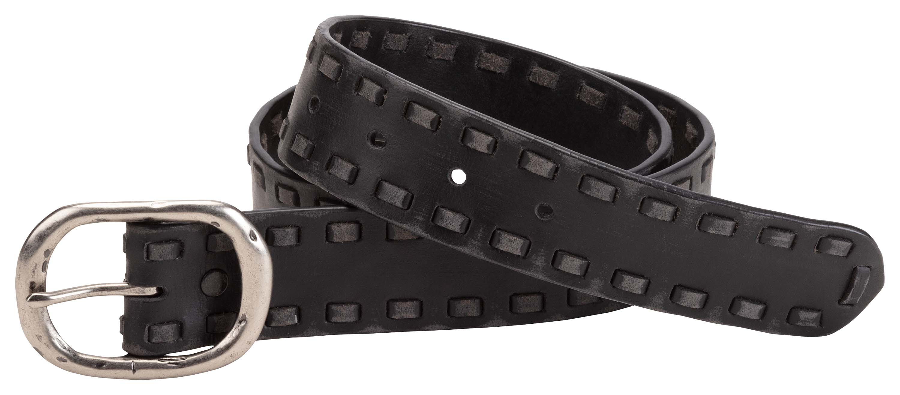 NATURAL REFLECTIONS Laced Edge Leather Belt