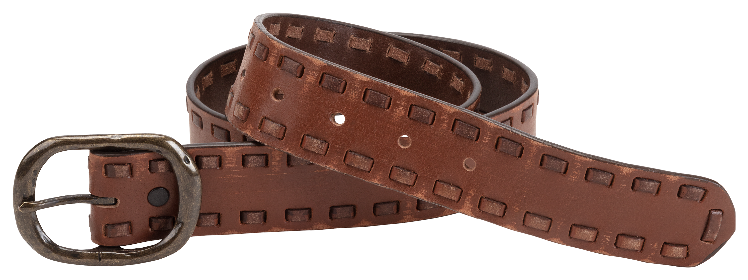 NATURAL REFLECTIONS Laced Edge Leather Belt