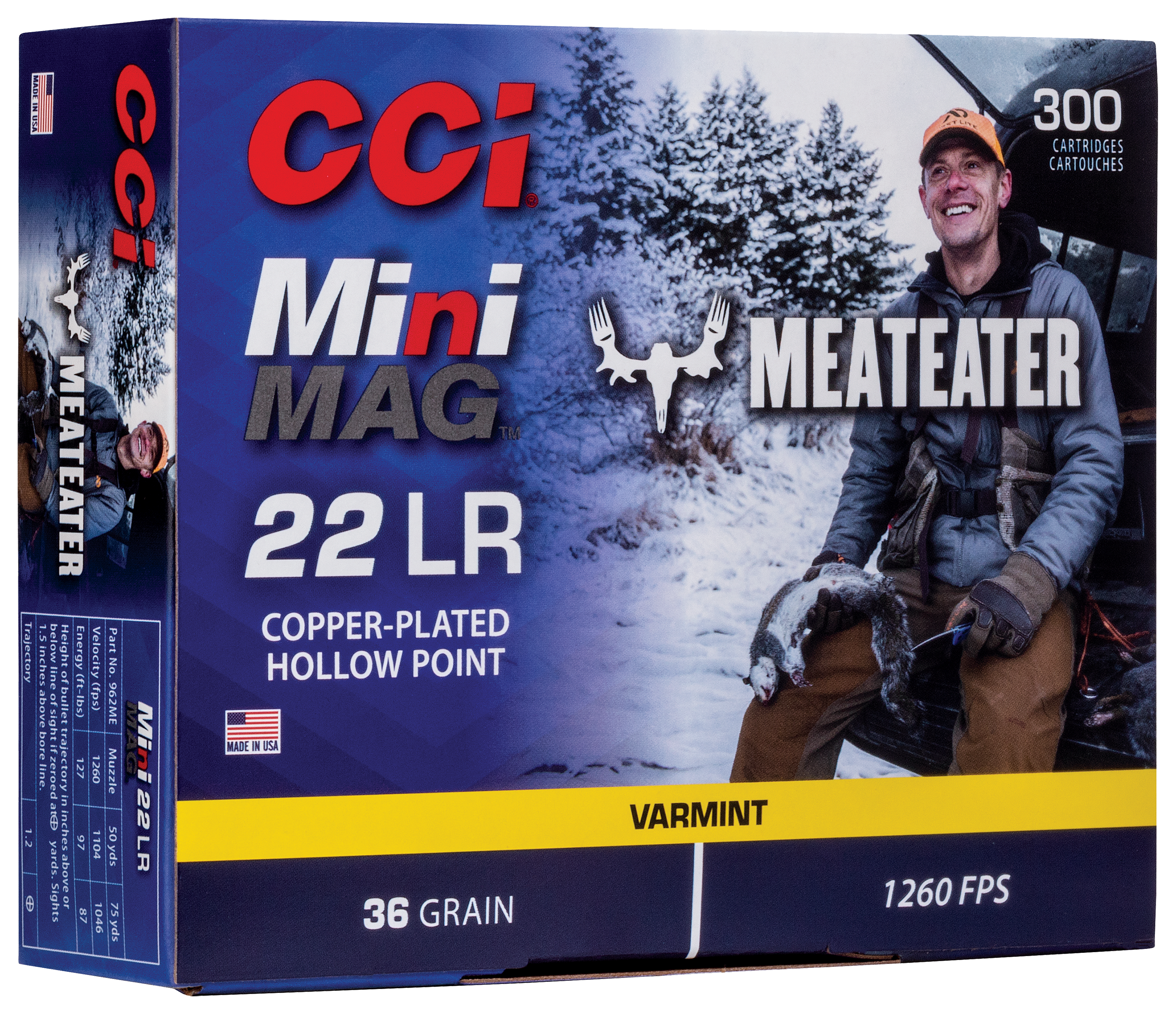 CCI MeatEater Series Mini-Mag .22 LR 32 Grain Hollow Point Rimfire Ammo
