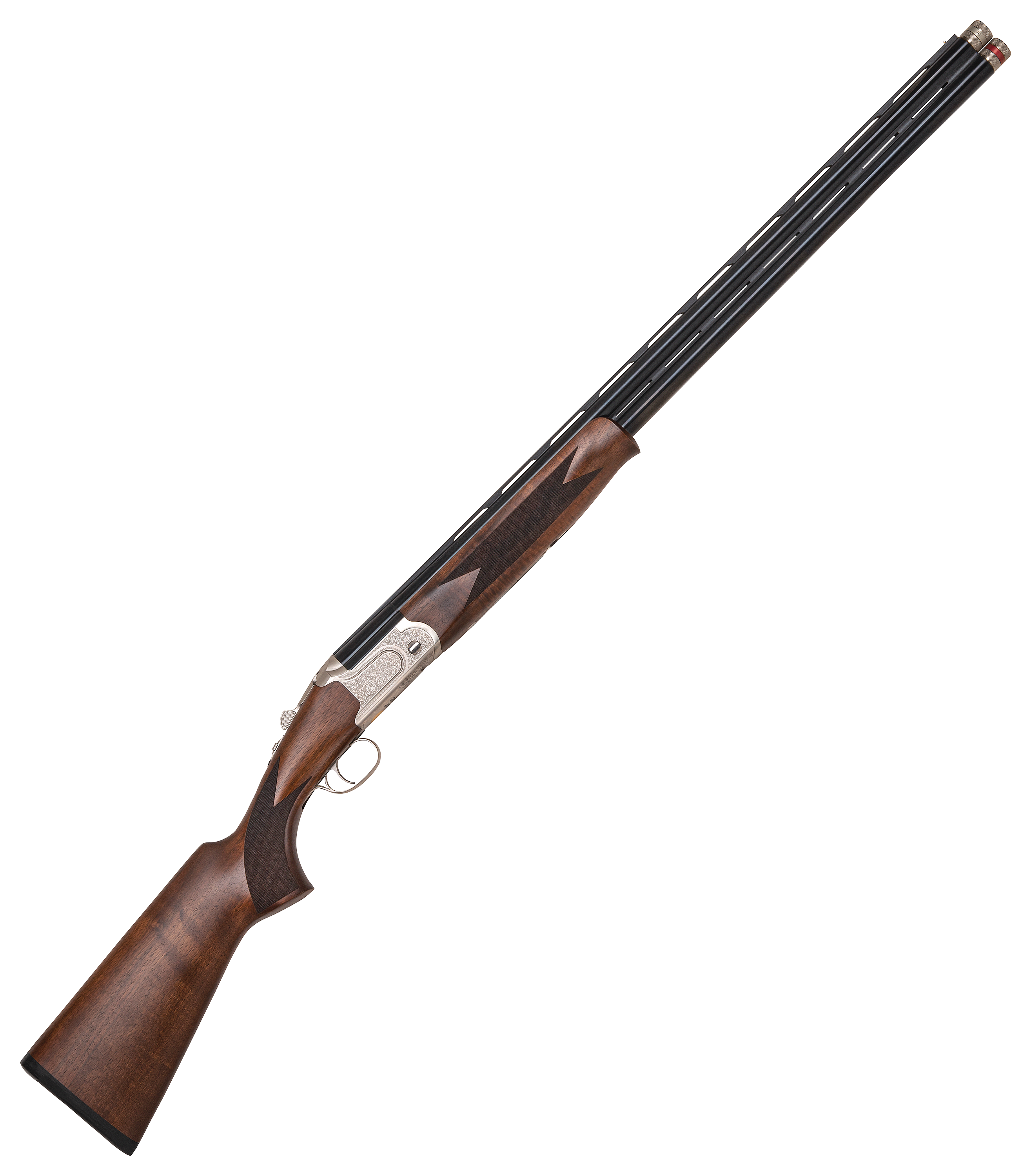 Mossberg International Gold Reserve OverUnder Shotgun  12 Gauge  30  Ambidextrous  SilverGold Engraved  Black Walnut