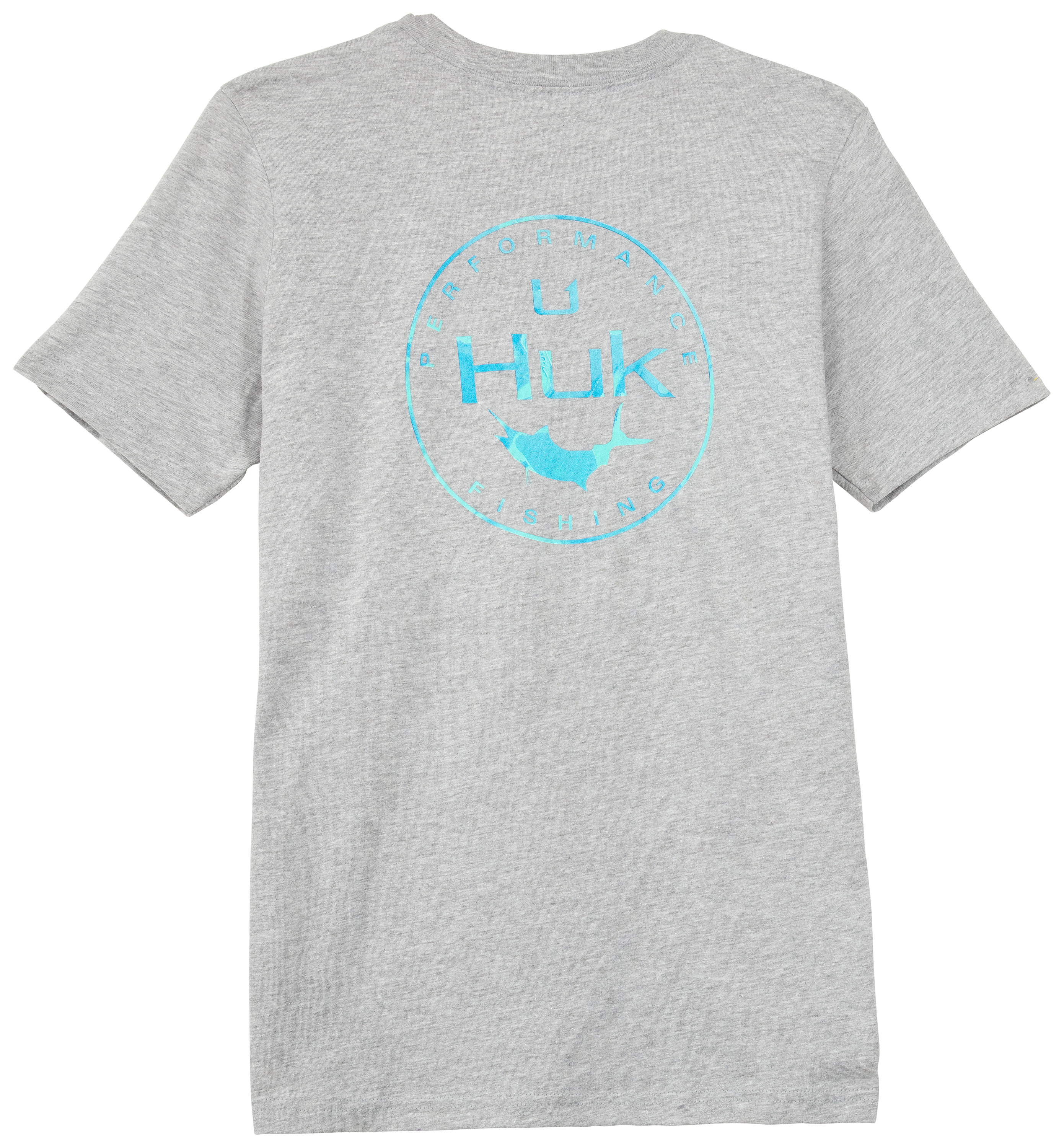 Huk Marlin Badge Short Sleeve T Shirt for Boys Sharkskin Heather S