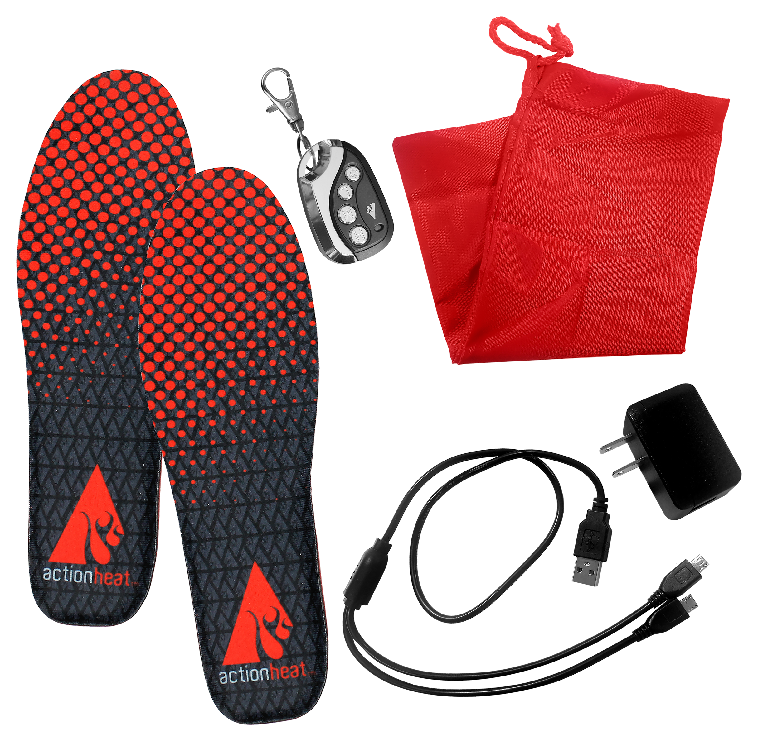 ActionHeat Rechargeable Heated Insoles with Remote - L/XL