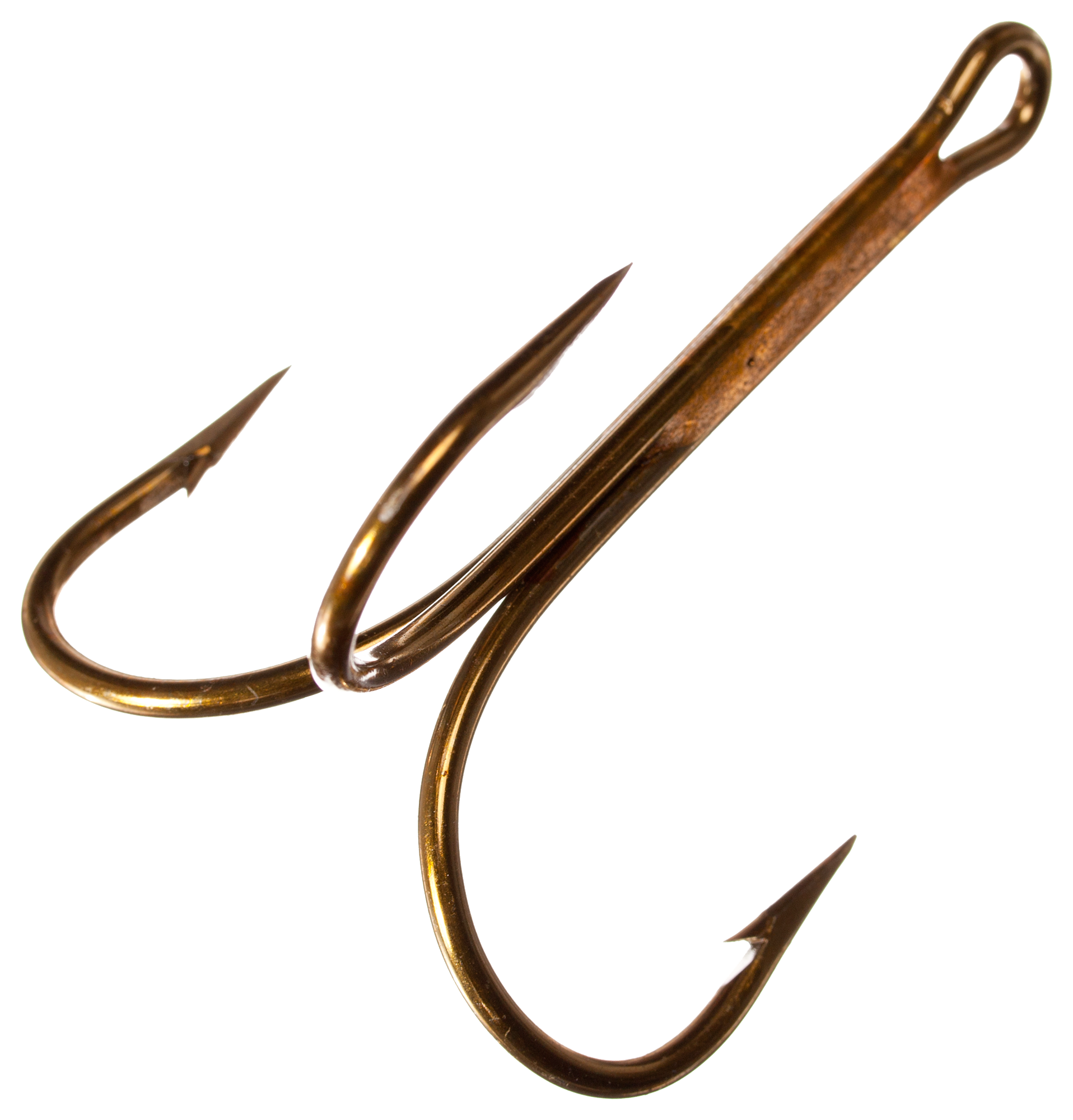 25 Pack Mustad 3551 Size 2/0 Bronze Ringed Style Treble Hooks