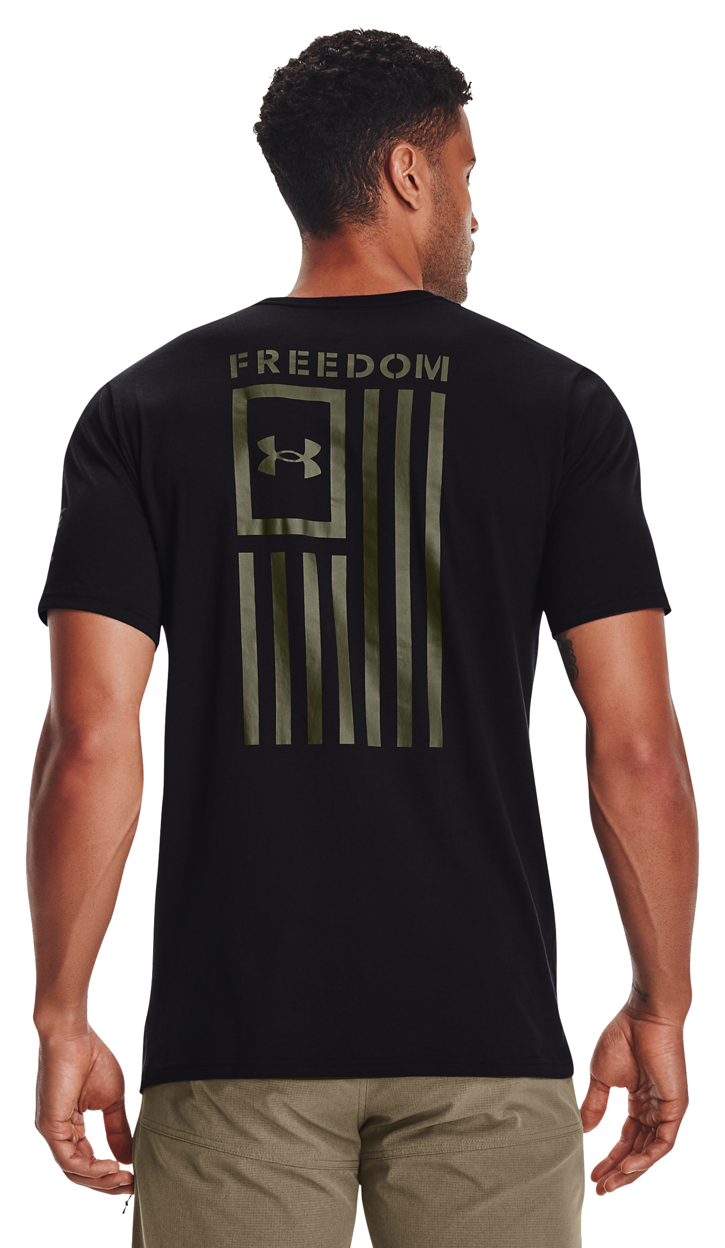 Under Armour 1370810004SM New Freedom Flag Black/Green Size SM Mens T-Shirt