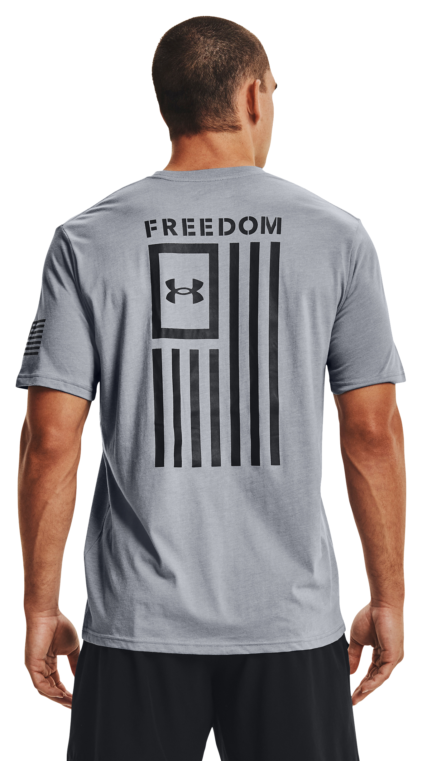 Under Armour Freedom Flag Short-Sleeve T-Shirt for Men - Steel Medium Heather/Black