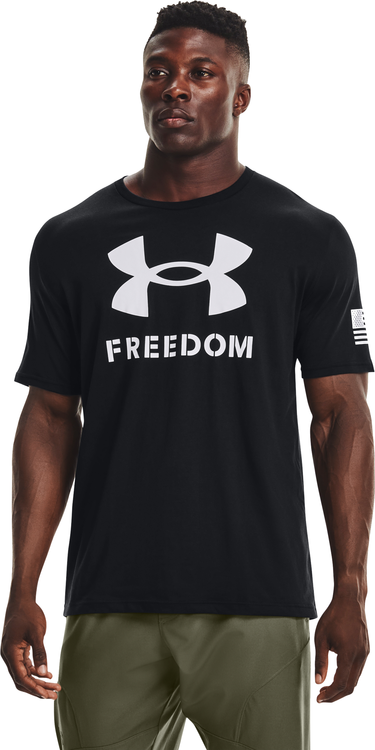 Under Armour Freedom Logo Short-Sleeve T-Shirt for Men - Black/White