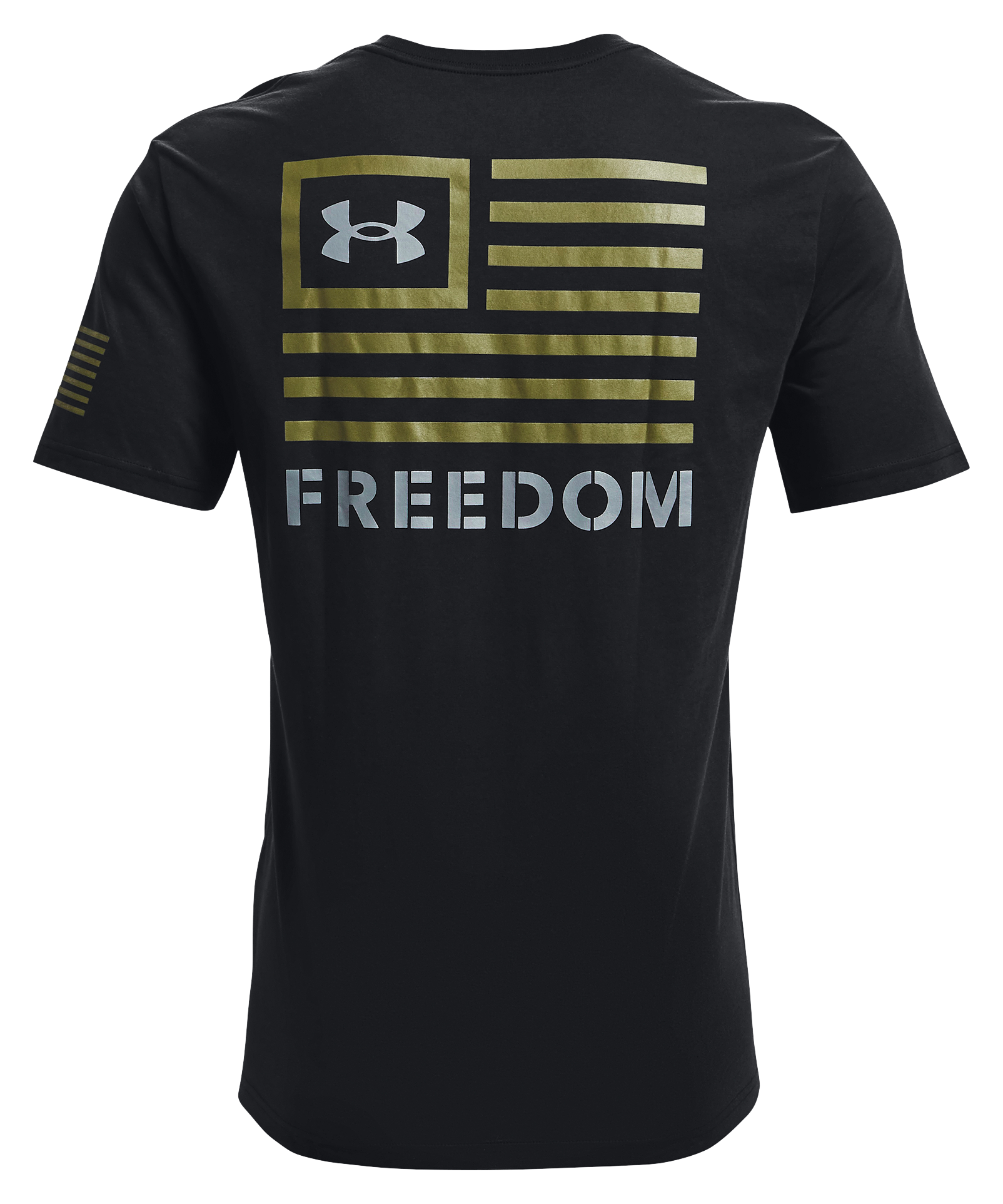 Image of Under Armour Freedom Banner Short-Sleeve T-Shirt for Men - Black/Steel - 2XL