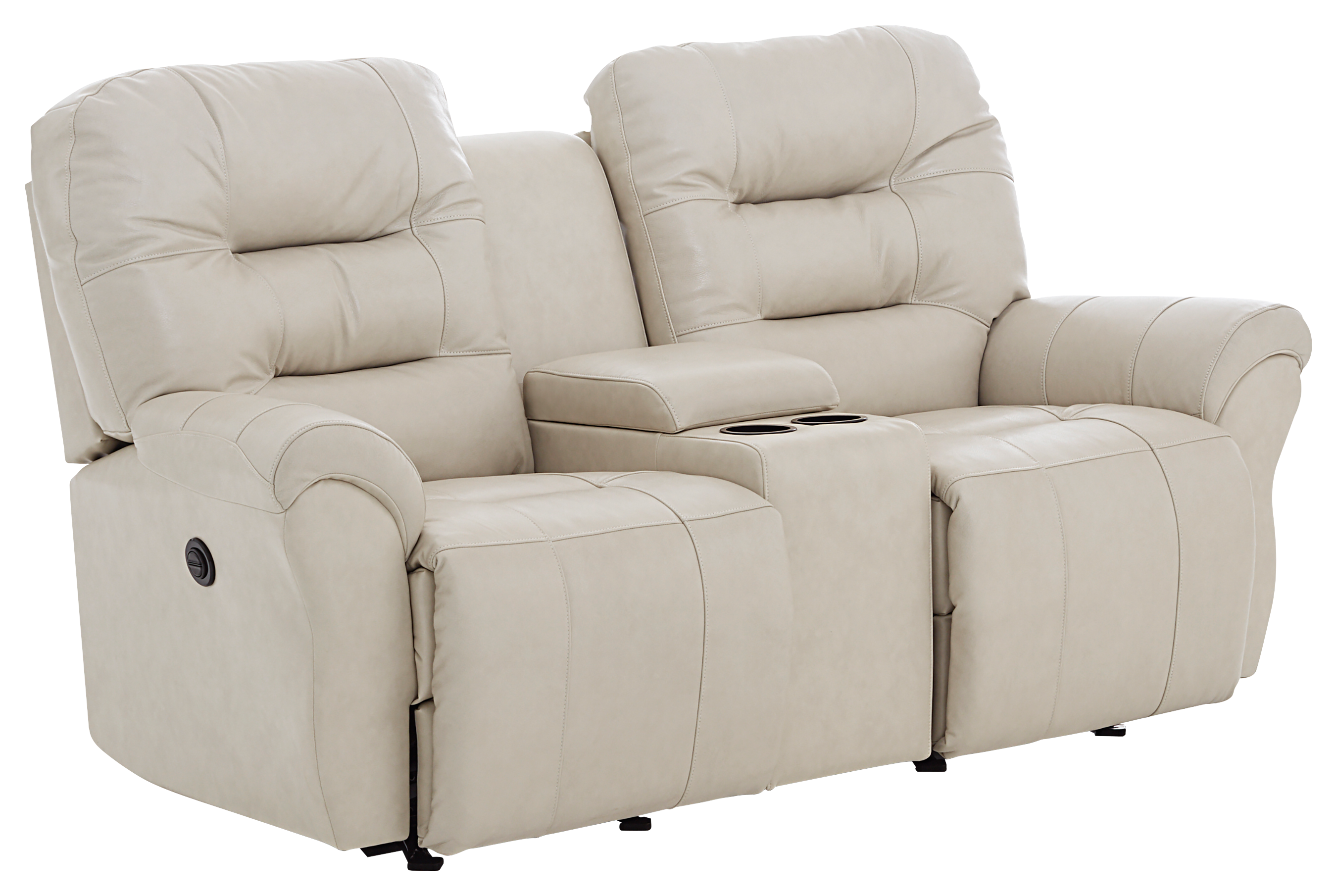 Best Home Furnishings Unity Furniture Collection Power Space Saver Love Seat with Console - Sand