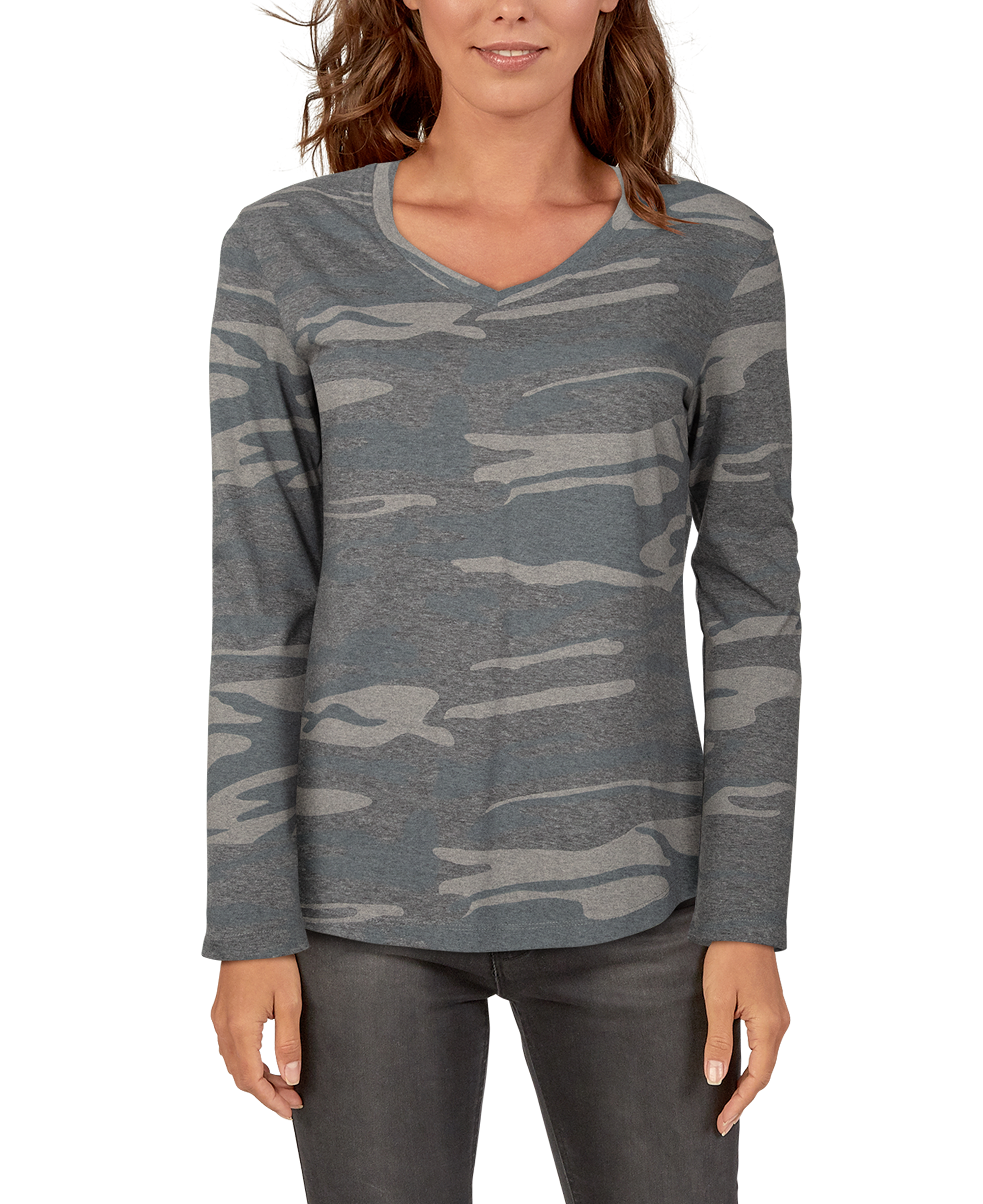 Natural Reflections Essential Long-Sleeve V-Neck T-Shirt for Ladies