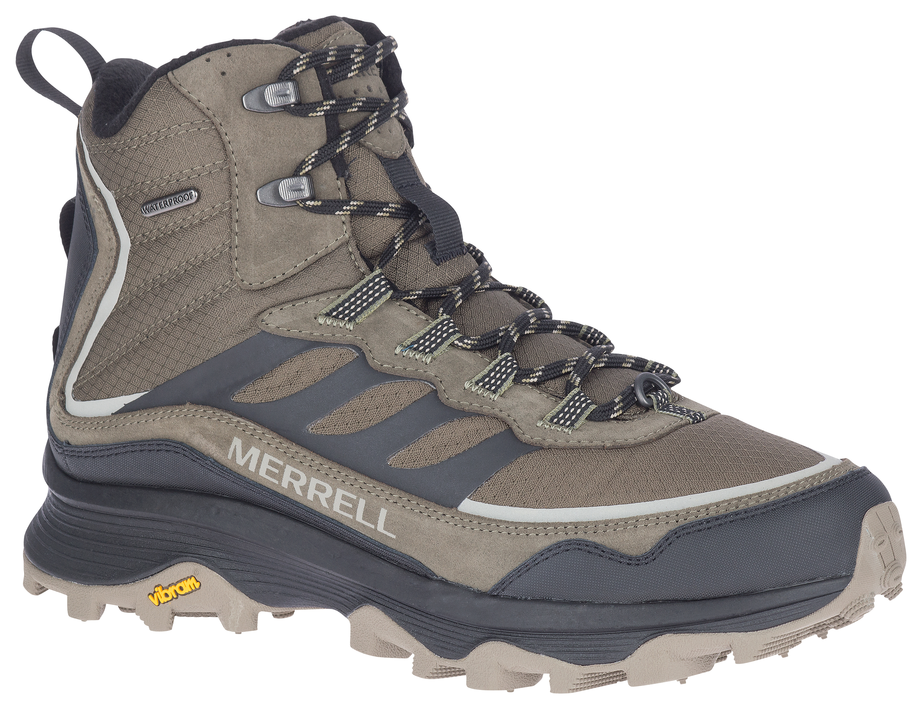 Merrell Moab Speed Thermo Mid Waterproof Hiking Shoes for Men - Olive - 8M