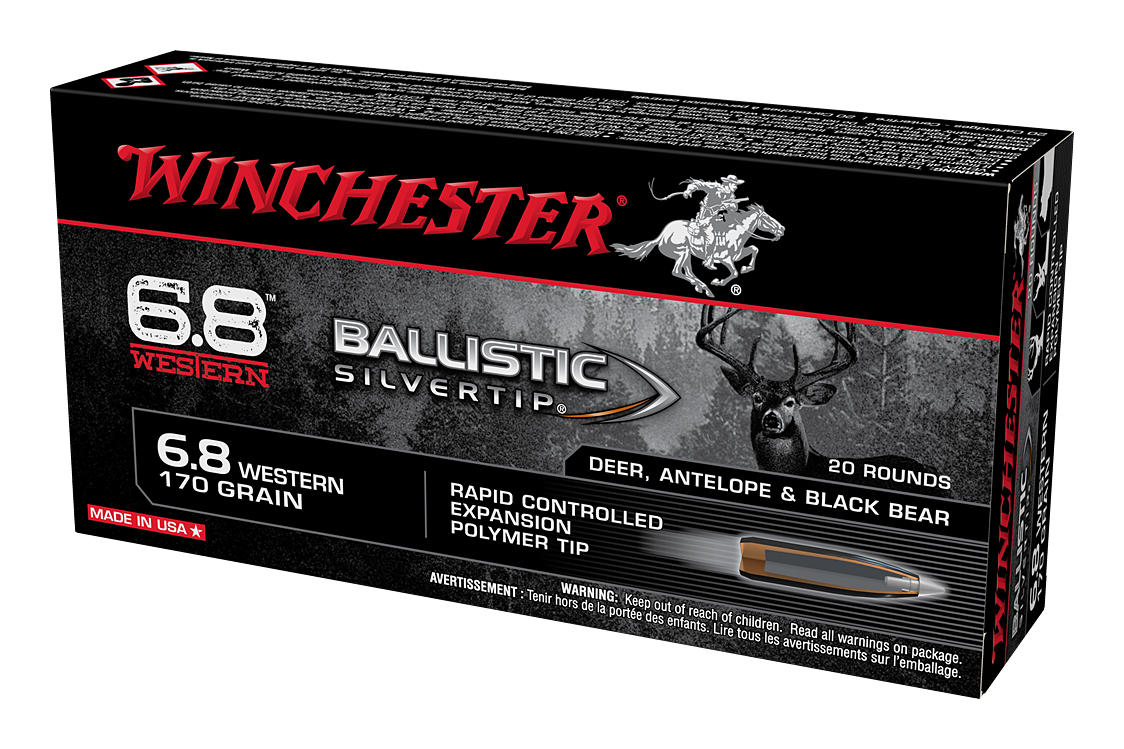 Winchester Ballistic Silvertip 6.8 Western 170 Grain Centerfire Rifle Ammo