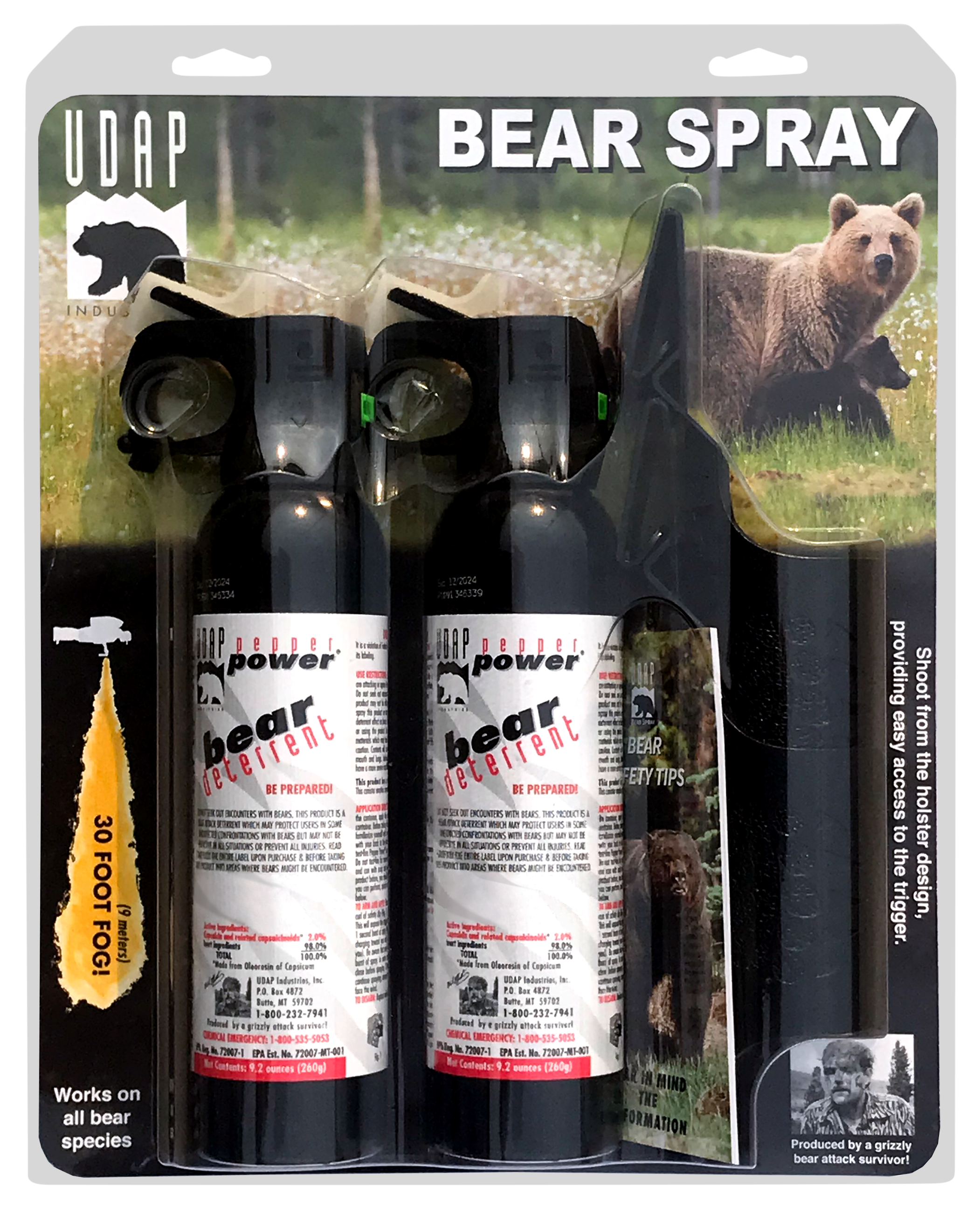 UDAP Magnum Bear Spray 2-Pack with Griz Guard Holster
