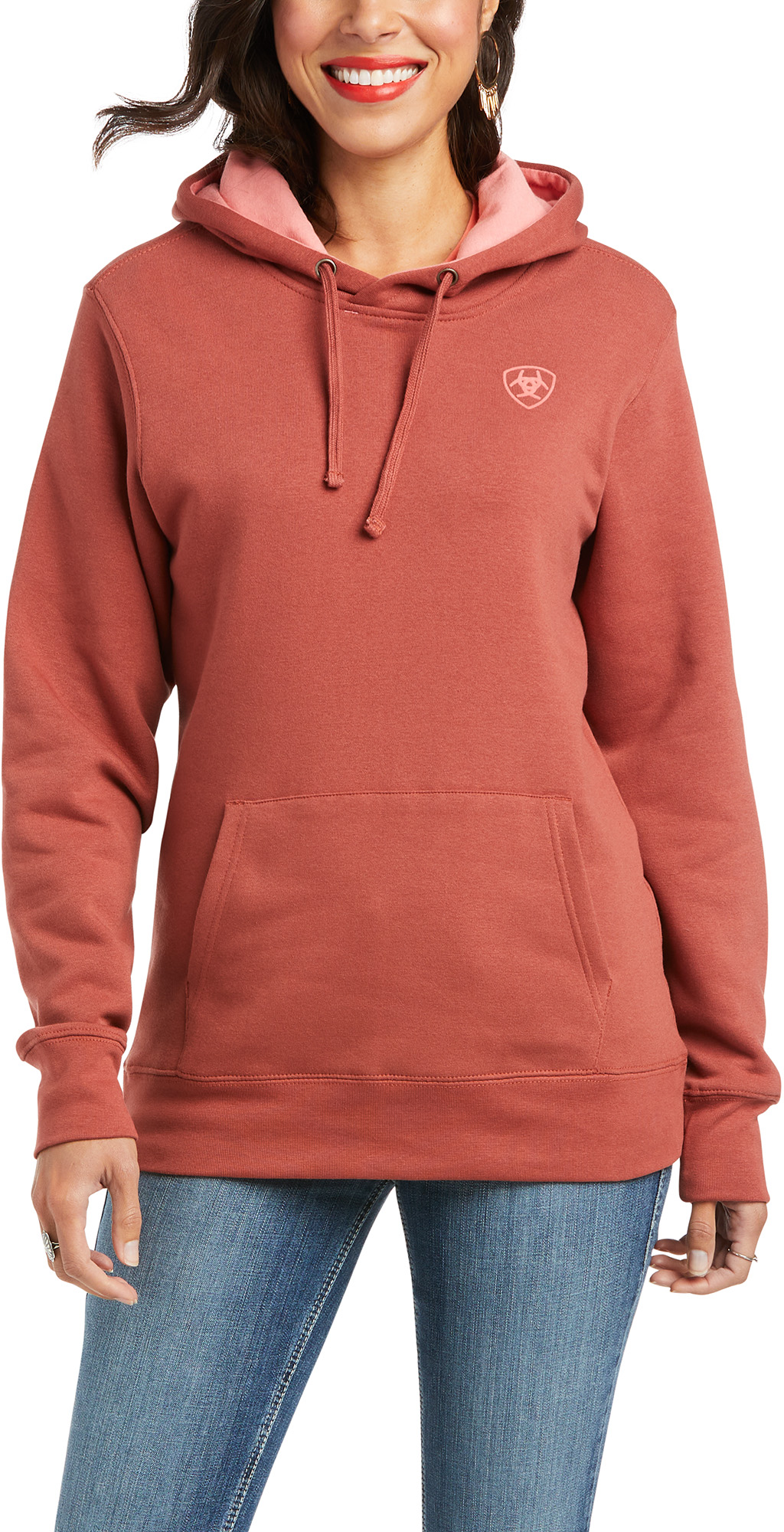 Ariat R.E.A.L. Arm Logo Long-Sleeve Hoodie for Ladies - Marsala - L product image