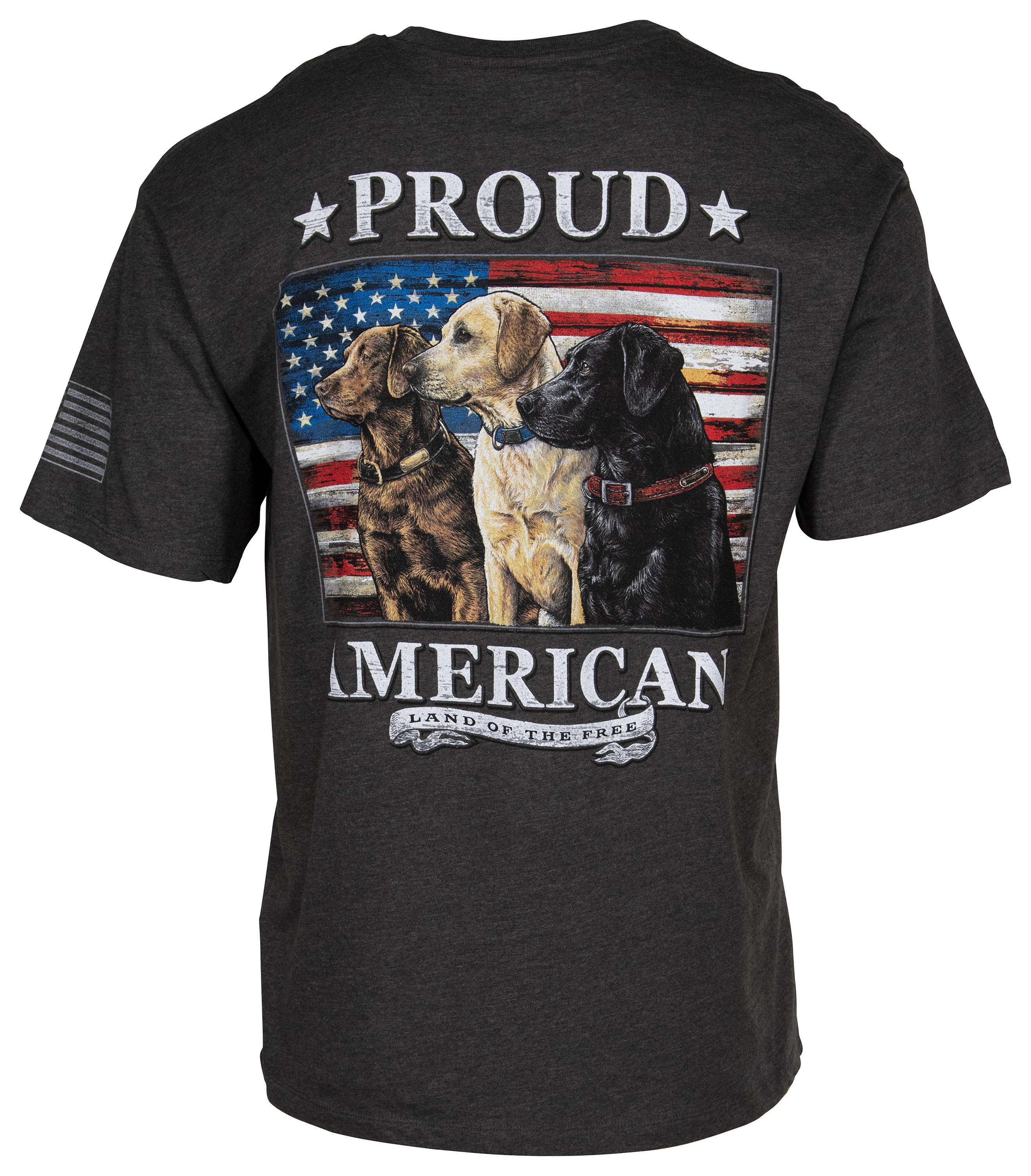 Bass Pro Shops Proud American Short-Sleeve T-Shirt for Men - Charcoal Heather - M