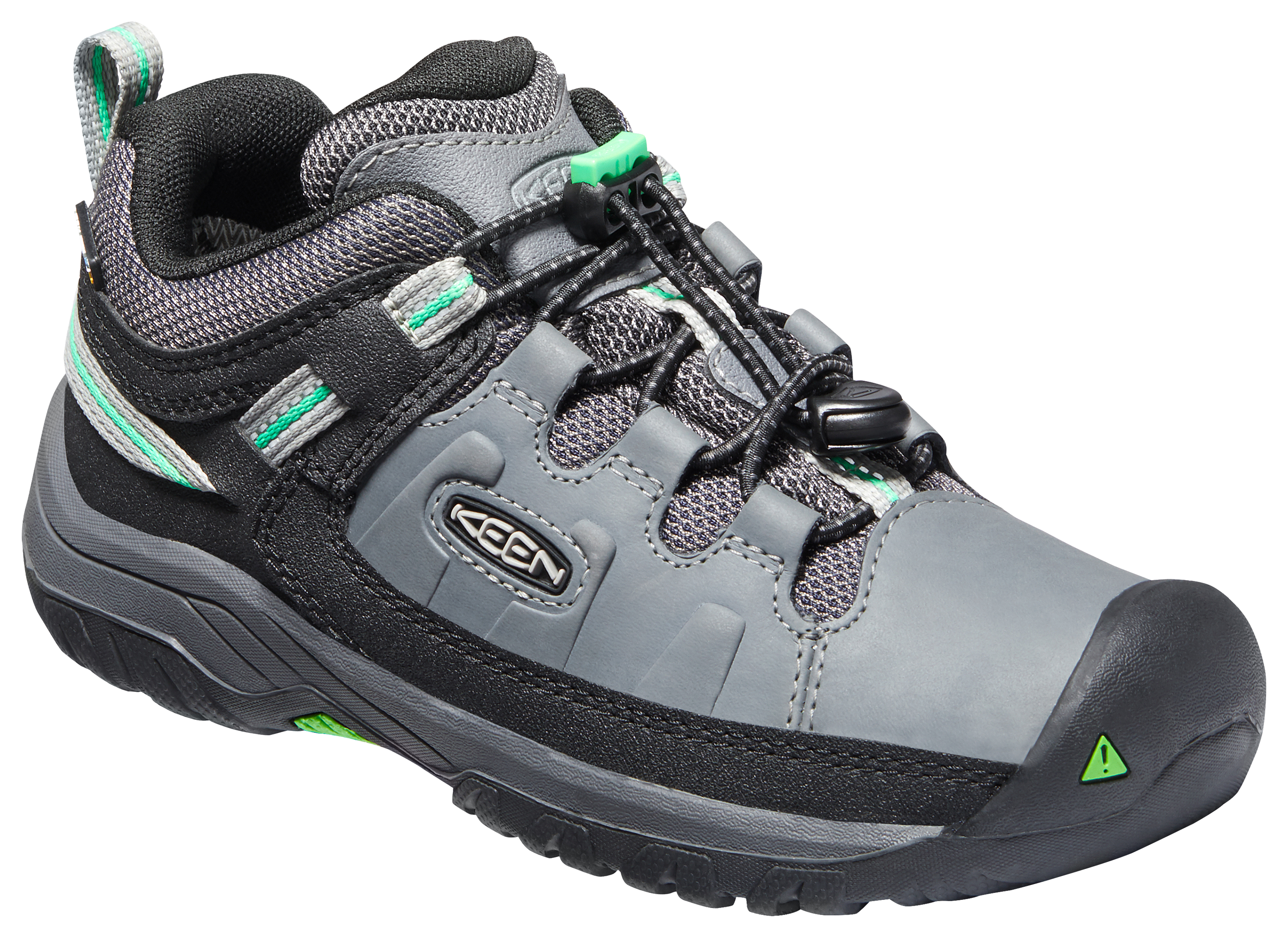 KEEN Targhee Low Waterproof Hiking Shoes for Kids - Steel Grey/Irish Green - 4 Kids
