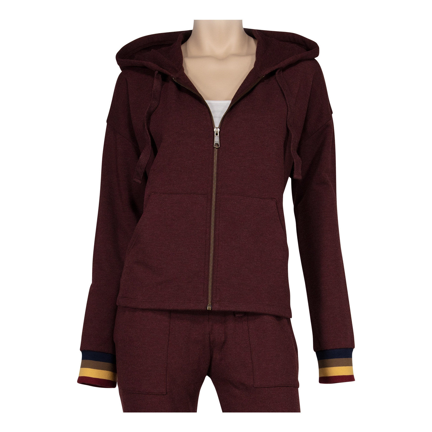 Natural Reflections Full-Zip Long-Sleeve Hoodie for Ladies - Burgundy Heather - 2X product image