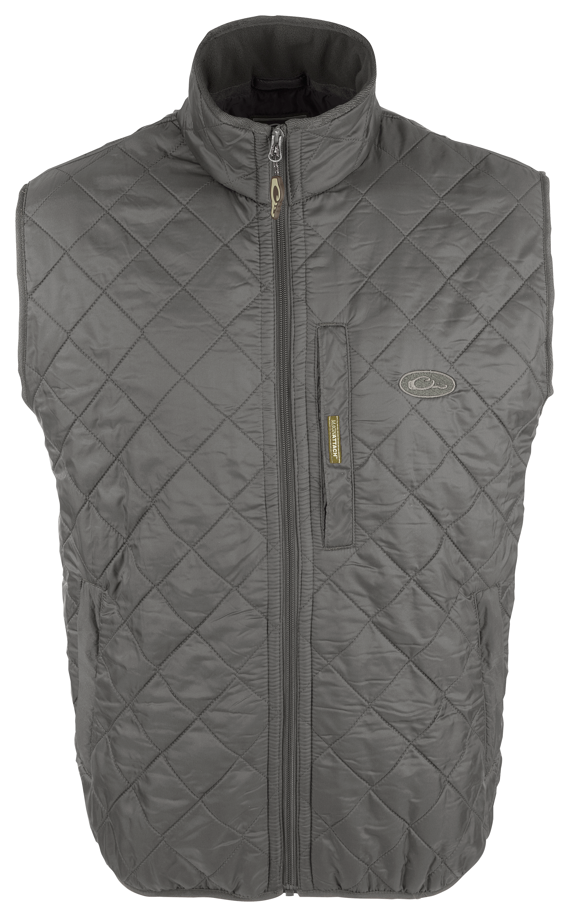 Image of Drake Waterfowl Delta Quilted Fleece-Lined Vest for Men - Charcoal - 2XL