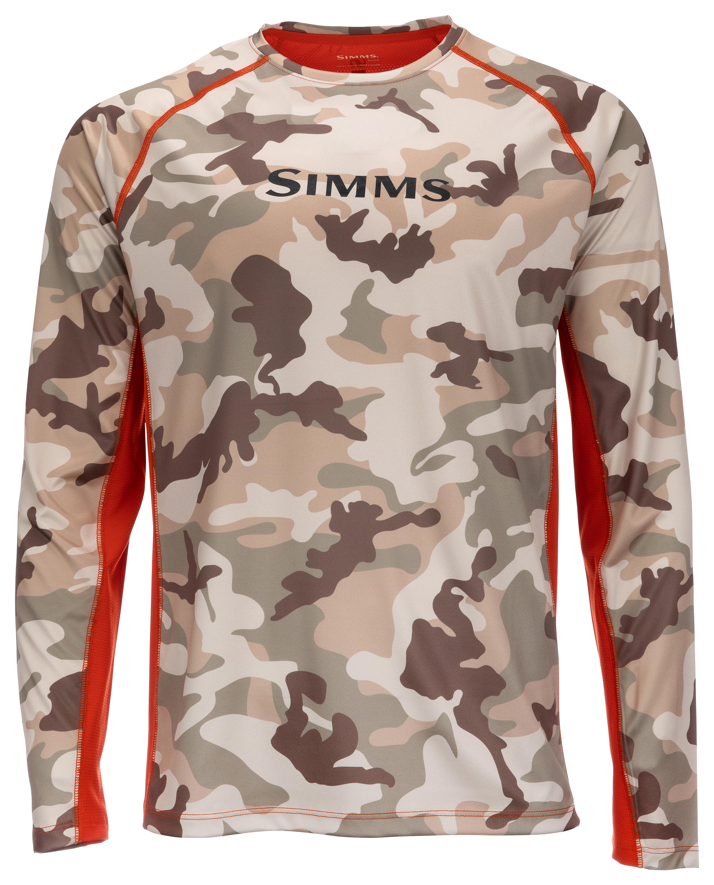 Simms SolarVent Camo Long-Sleeve Pullover for Men - Woodland Camo/Sandbar - L product image