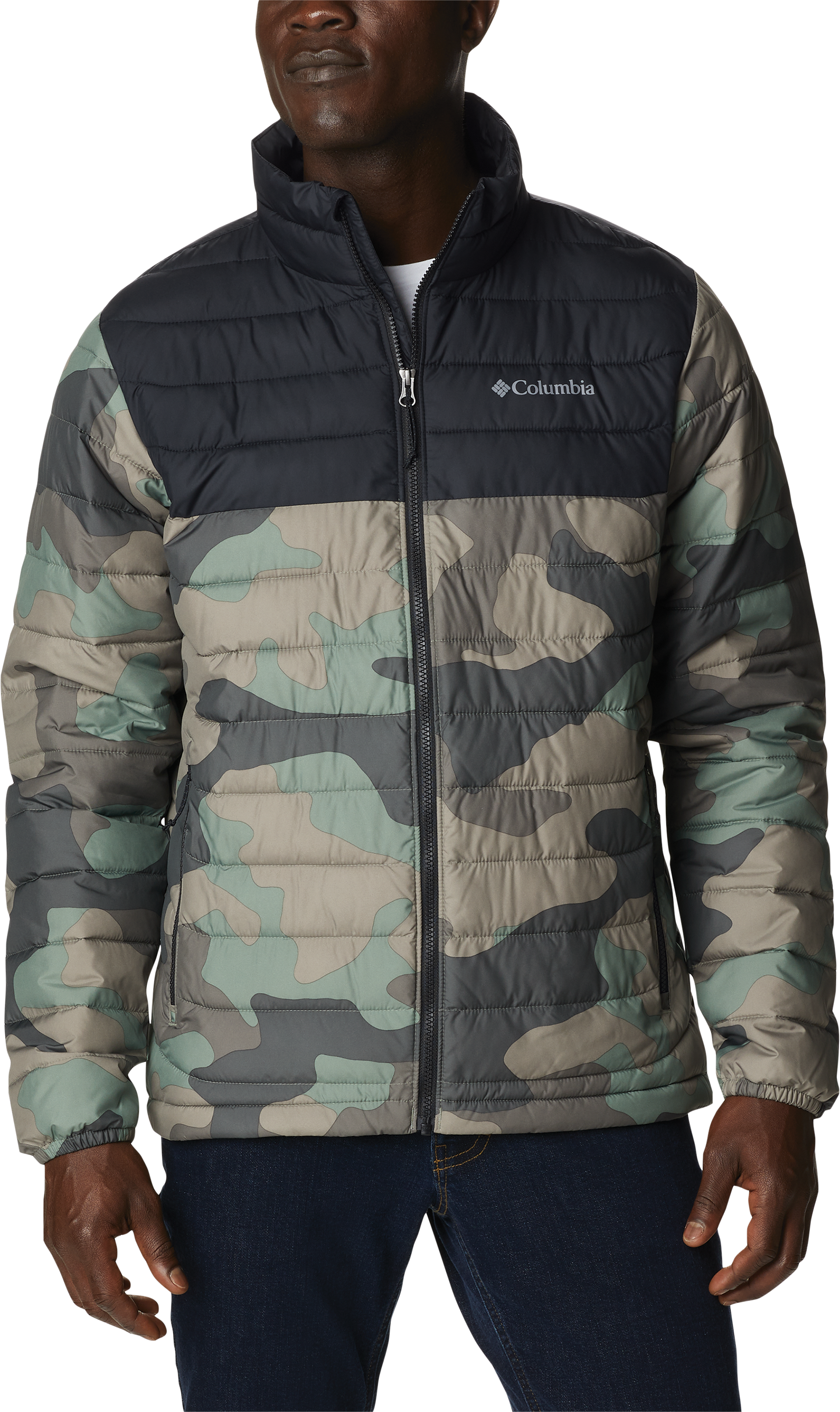 Columbia Powder Lite Jacket for Men - Cypress Camo/Black - 2XL
