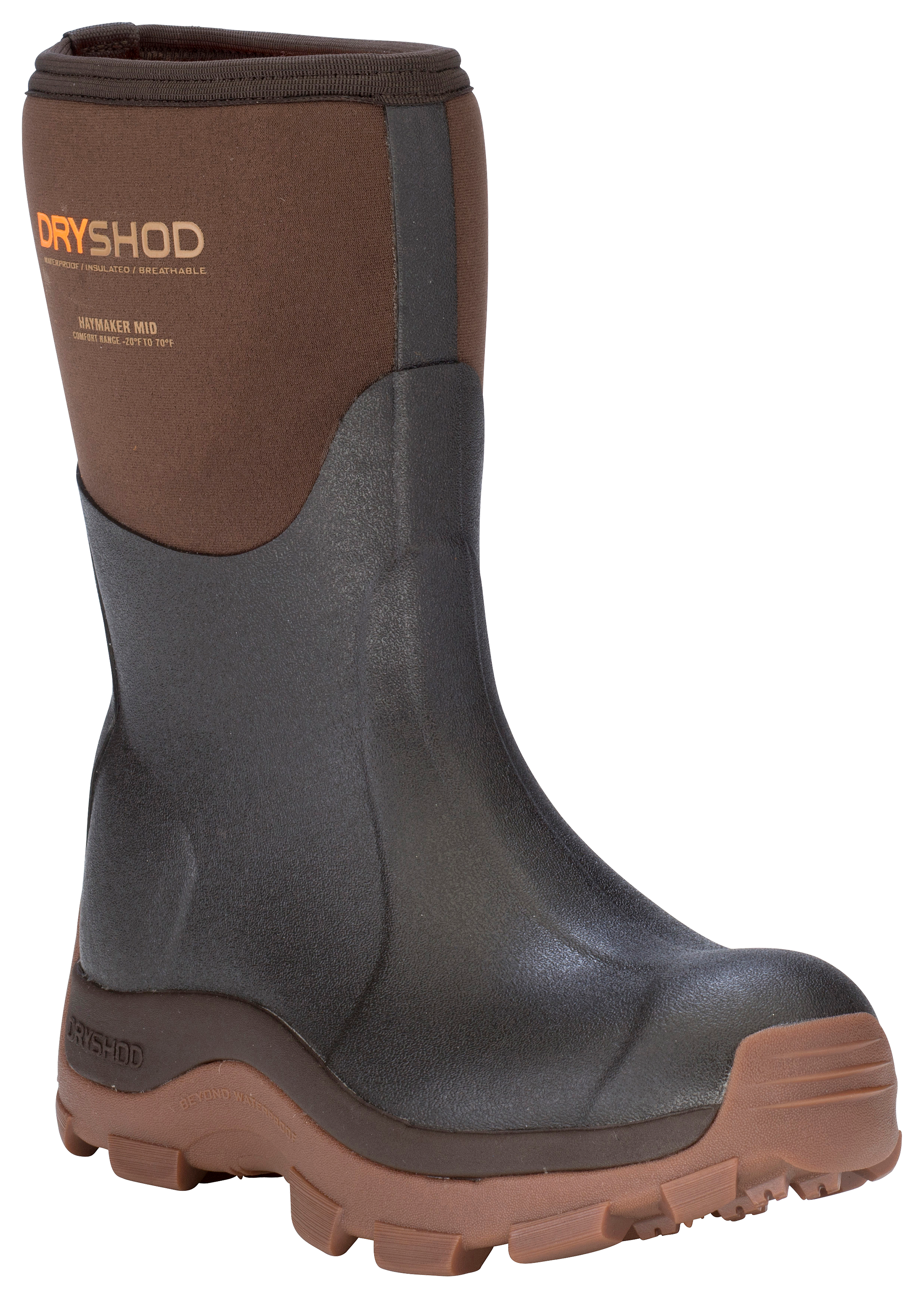 Image of Dryshod Haymaker Mid Rubber Boots for Ladies - Brown - 10M