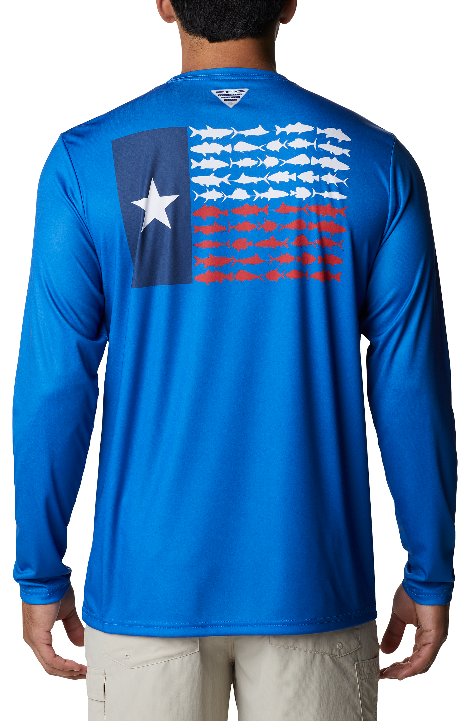 Columbia Terminal Tackle PFG Fish Flag Long-Sleeve Shirt for Men - Vivid Bl