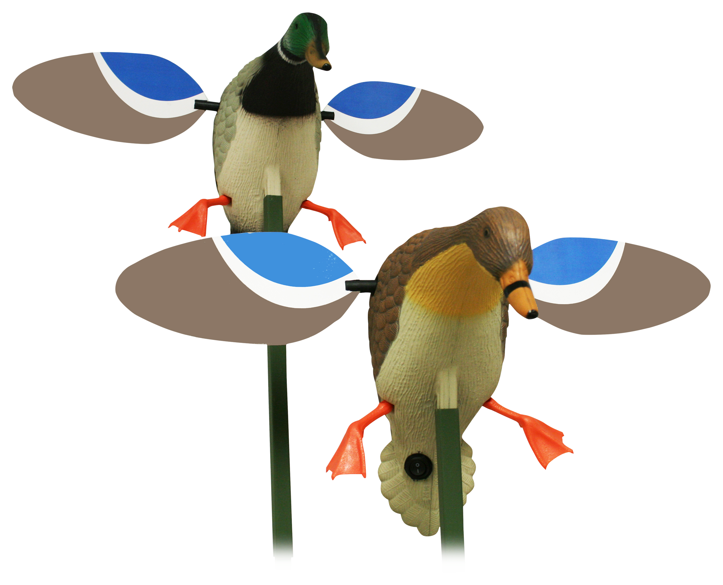 MOJO OUTDOORS Baby MOJO Hen and Drake Motorized Duck Decoy Combo