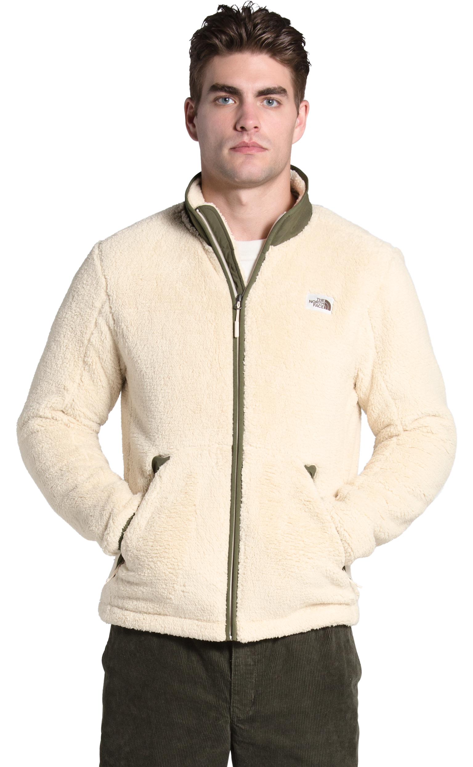 The North Face Campshire Full-Zip Jacket for Men - Bleached Sand/Burnt Olive Green - S product image