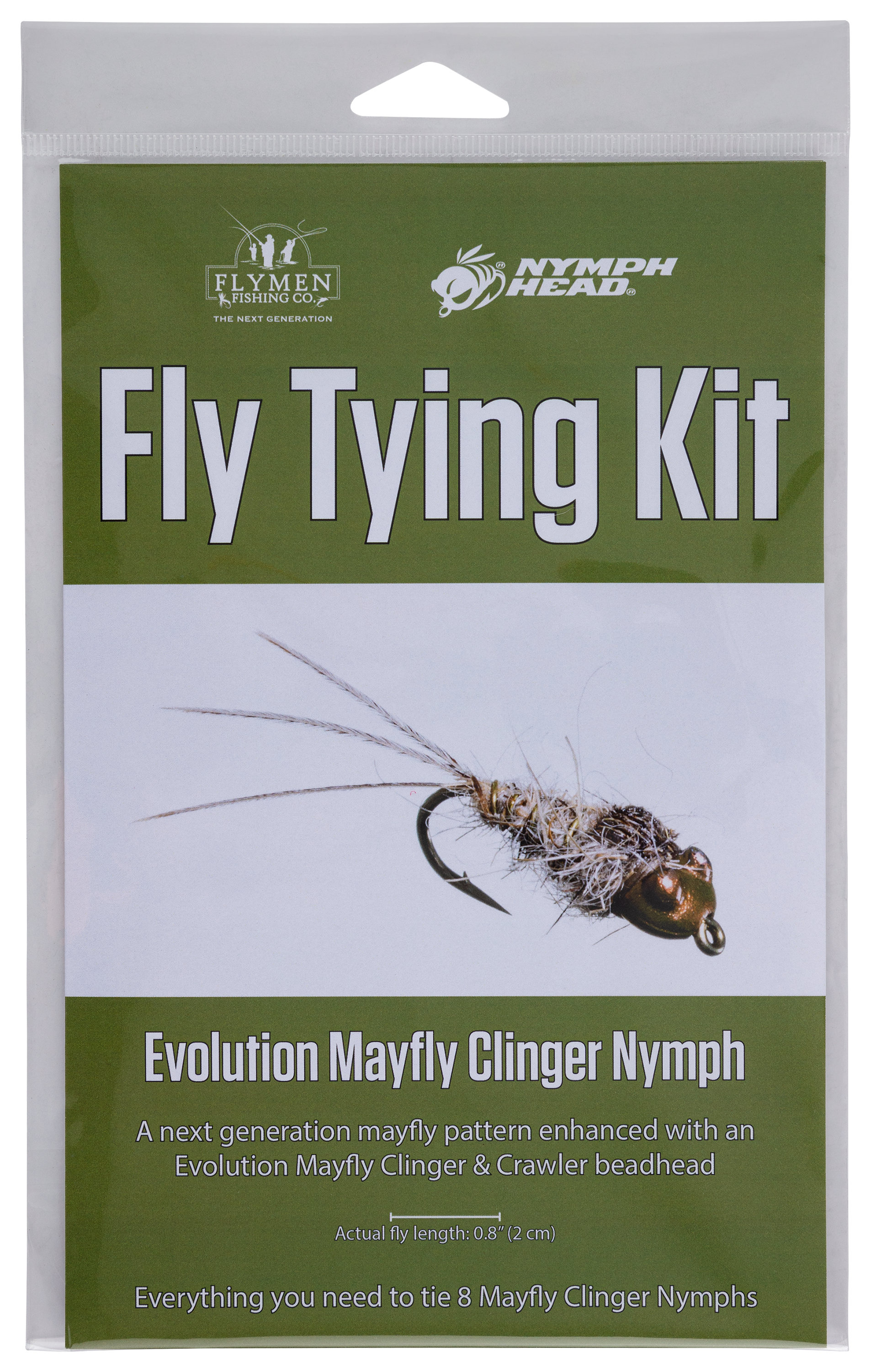 Fly Tying Kit: Nymph-Head Evolution Mayfly Clinger Nymph - Flymen Fishing  Company