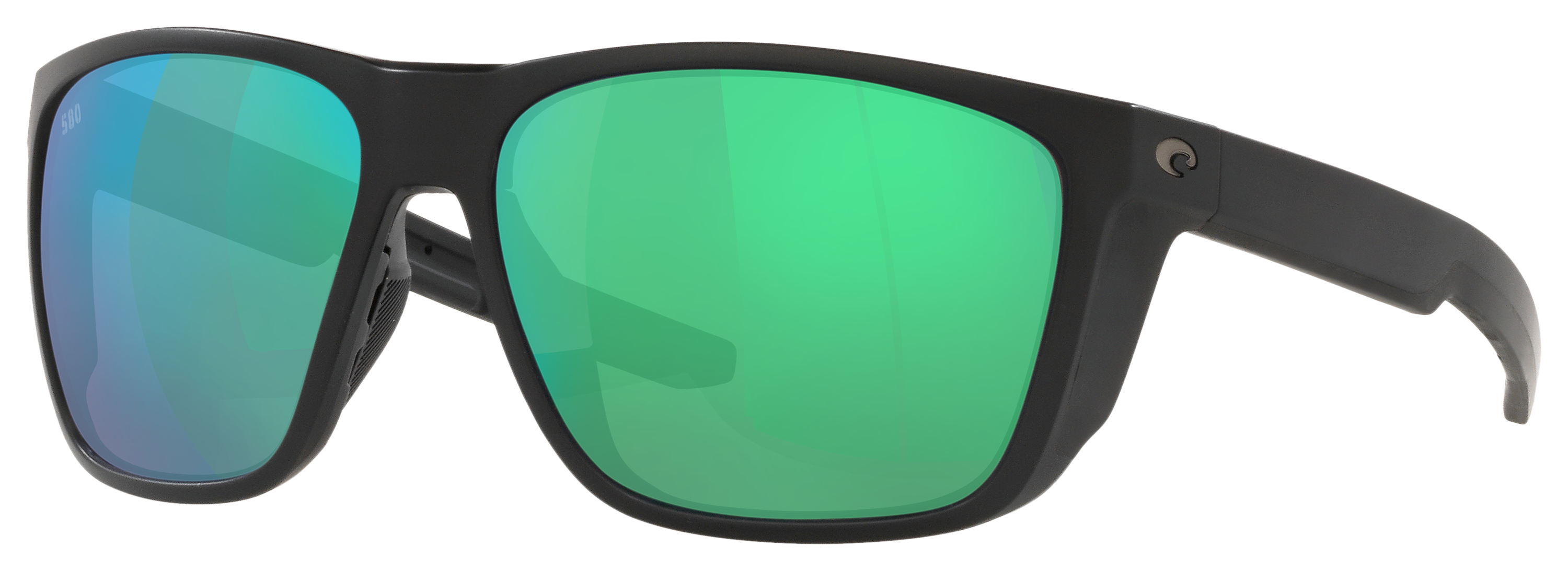 Costa Del Mar Ferg XL 580G Glass Polarized Sunglasses - Matte Black/Green Mirror - X-Large