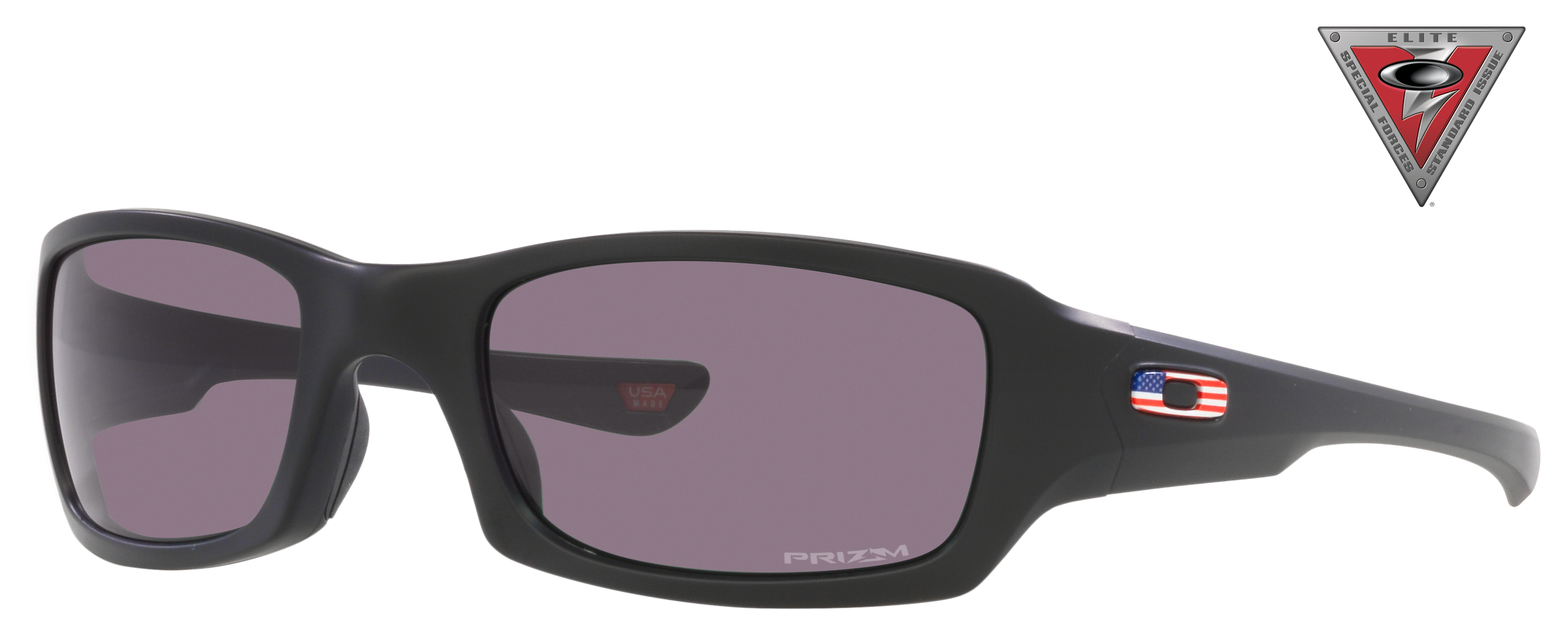 Image of Oakley SI Fives Squared OO9238 USA Flag Collection Prizm Grey Polarized Sunglasses