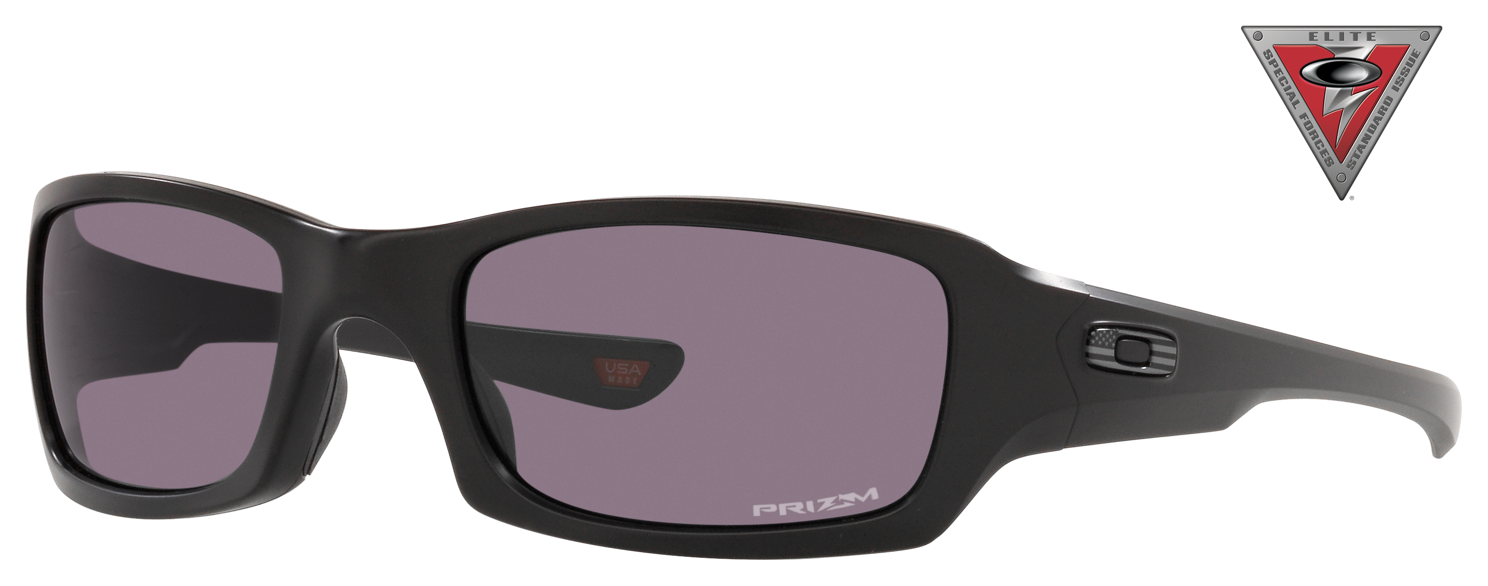 Oakley SI Fives Squared OO9238 USA Flag Collection Prizm Grey Polarized Sunglasses - Matte Black/Tonal Flag/Prizm Gray - Small