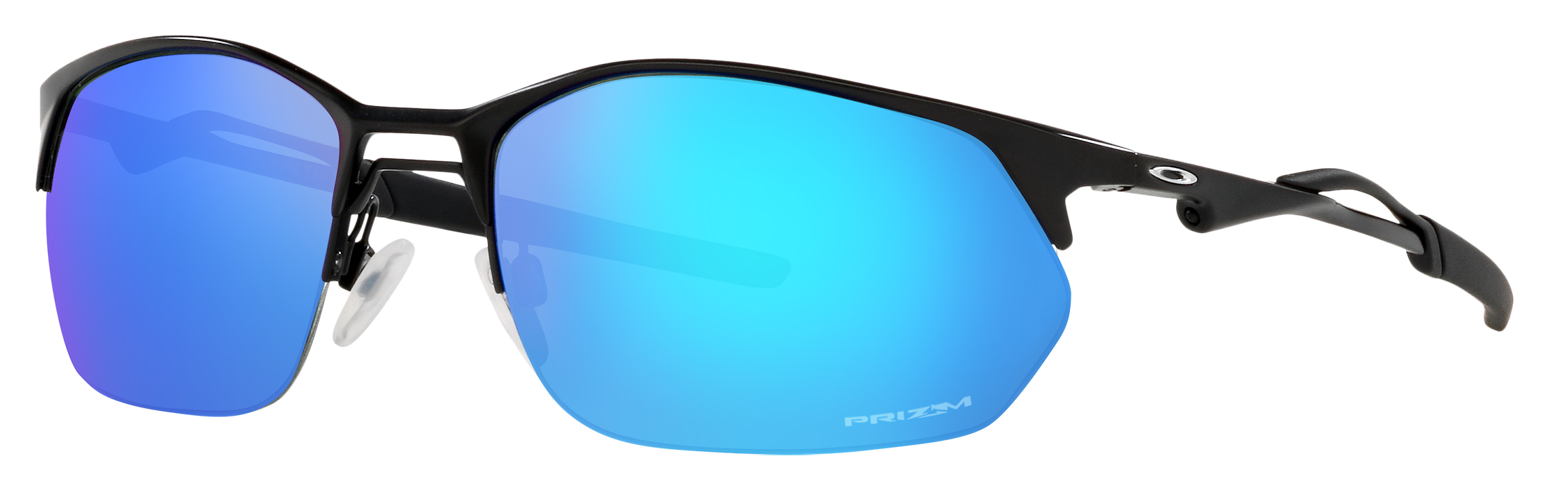 Image of Oakley Wire Tap 2.0 OO4145 Prizm Grey Sunglasses - Satin Black/Prizm Sapphire - Small