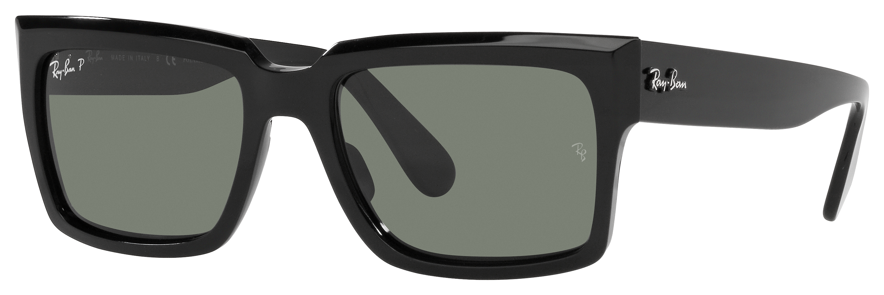 Ray-Ban Inverness RB2191 Glass Polarized Sunglasses - Polished Black/Green Classic G-15 - Medium