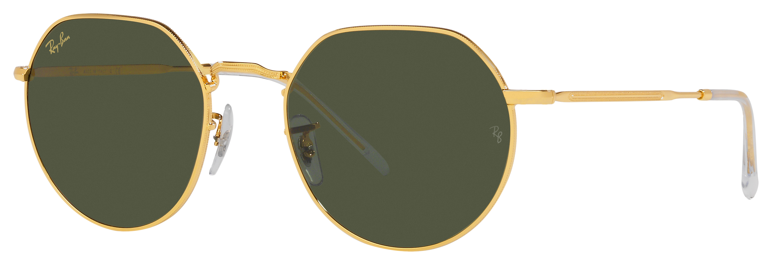 Image of Ray-Ban Jack RB3565 Glass Sunglasses - Polished Gold/Green Classic - Large