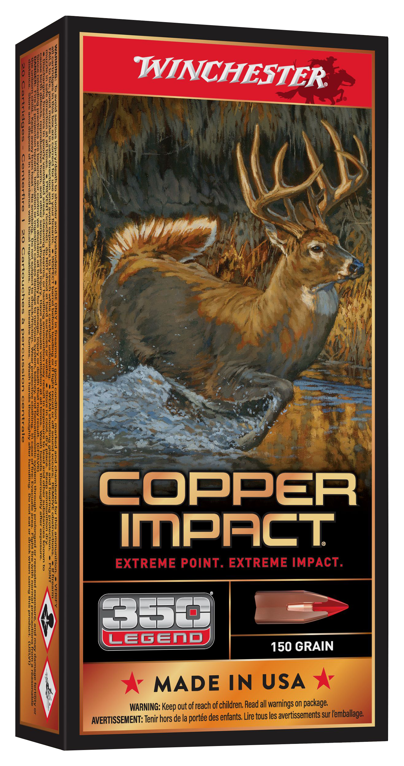 Winchester Deer Season Copper Impact .350 Legend 150 Grain Centerfire Rifle Ammo