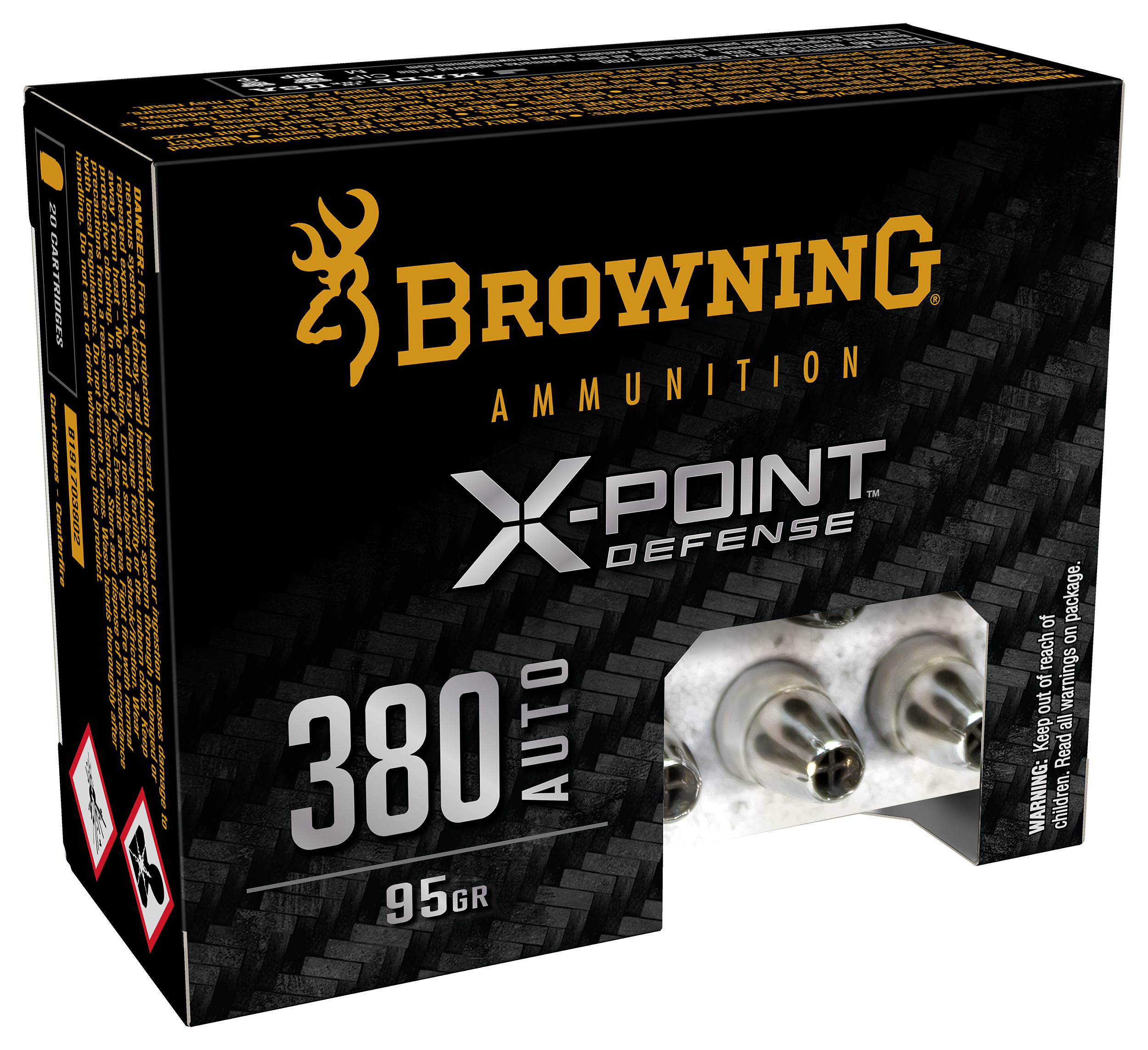 Image of Browning X-Point Personal Defense .380 ACP 95 Grain Handgun Ammo