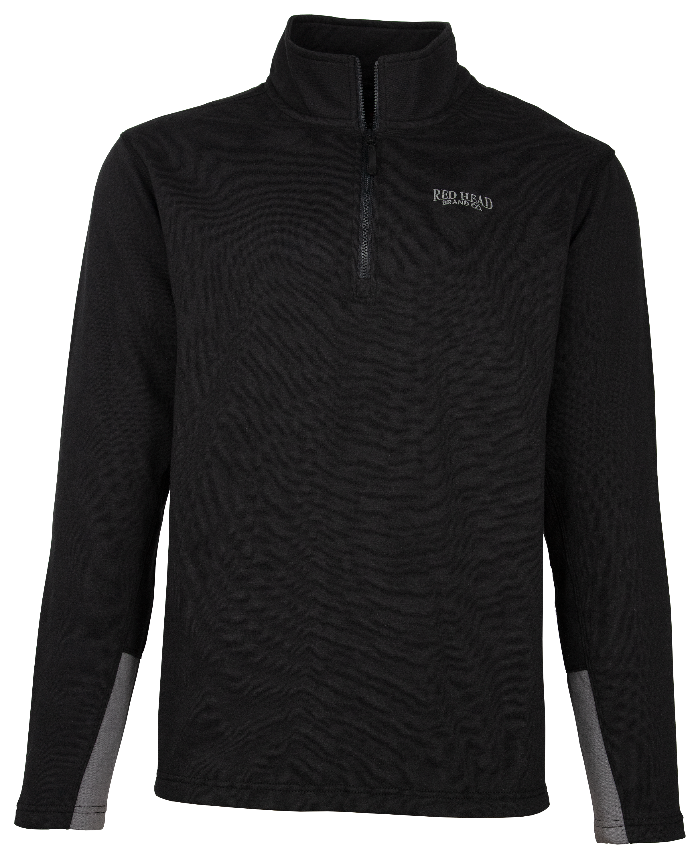 RedHead Casual Comfort Quarter-Zip Long-Sleeve Pullover for Men - Black - XLT product image