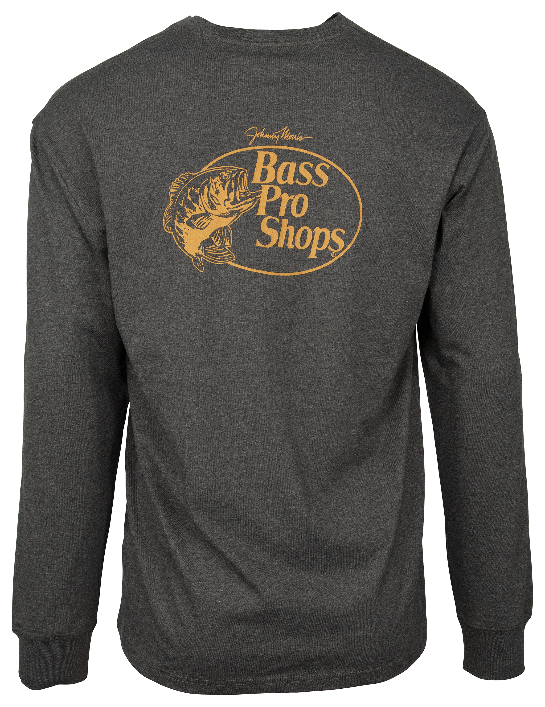 Image of Bass Pro Shops Original Logo Printed Long-Sleeve T-Shirt for Men - Charcoal Heather - 2XL