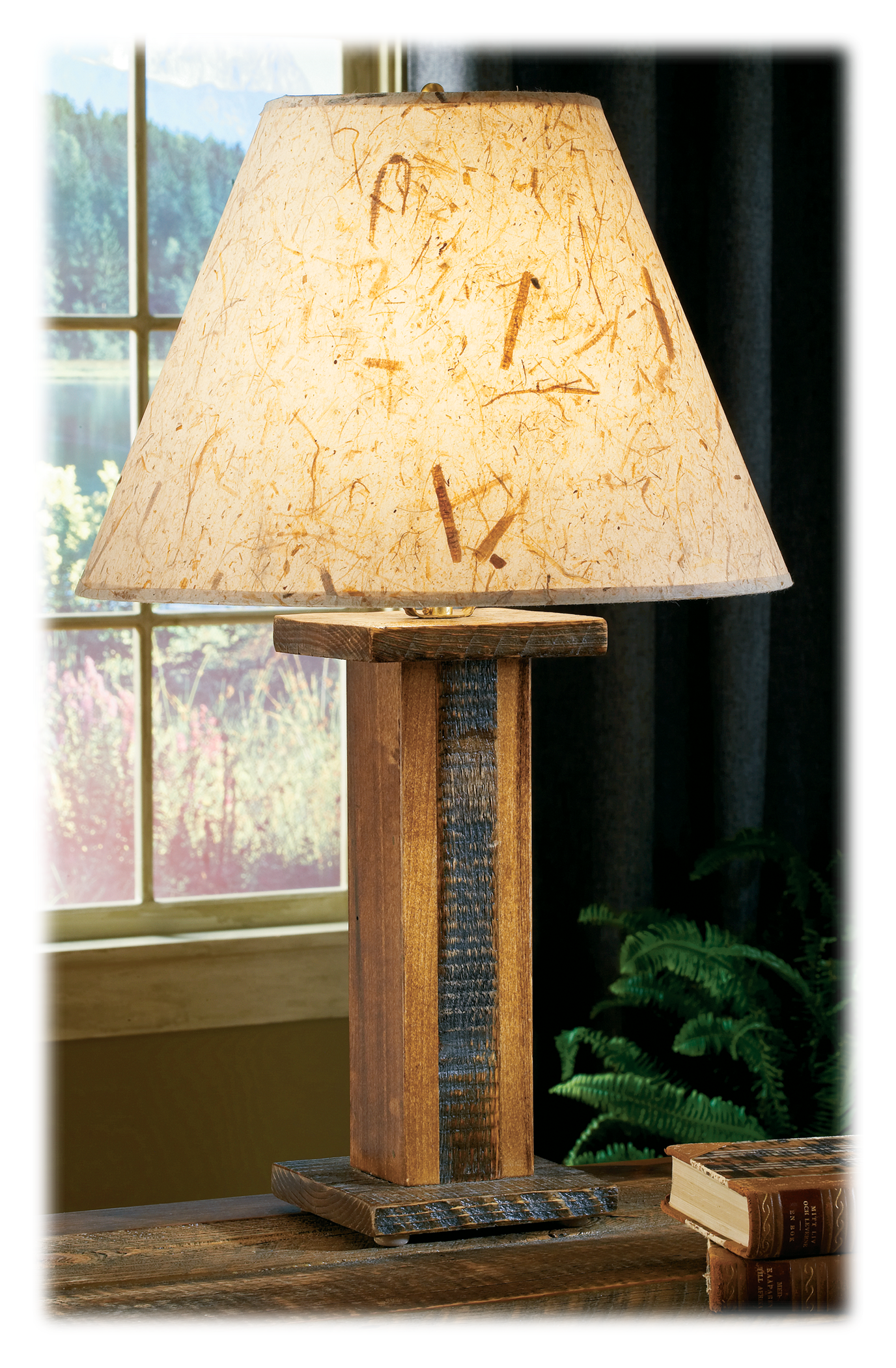Mountain Woods Furniture The Wyoming Collection Rustic Table Lamp and Shade