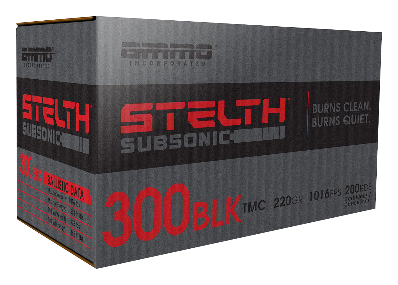 Ammo Inc Stelth Subsonic .300 AAC Blackout 220 Grain TMC Handgun Ammo - 200 Rounds - Ammo Inc.